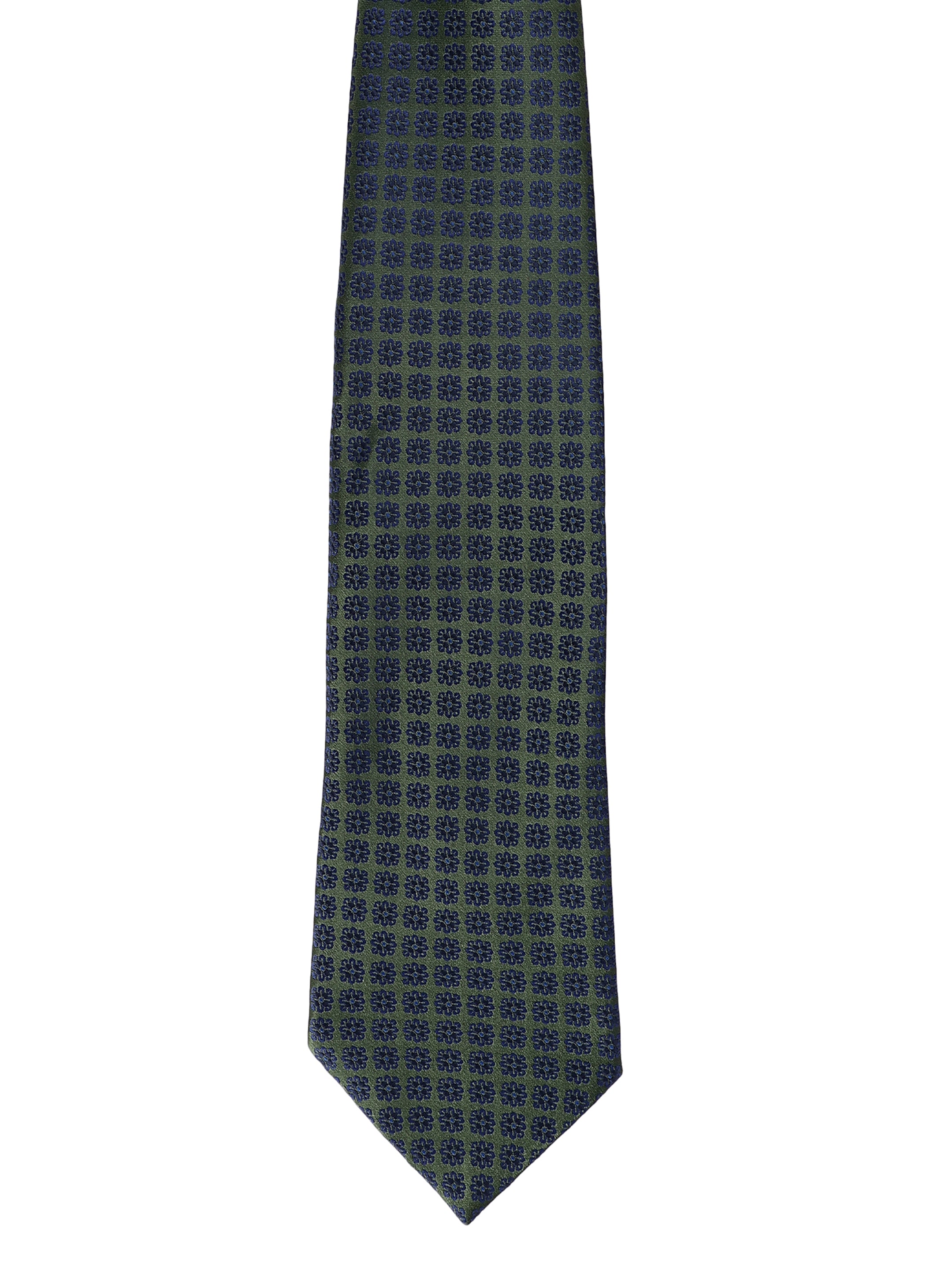 Olive & Navy Micro-Medallion Necktie
