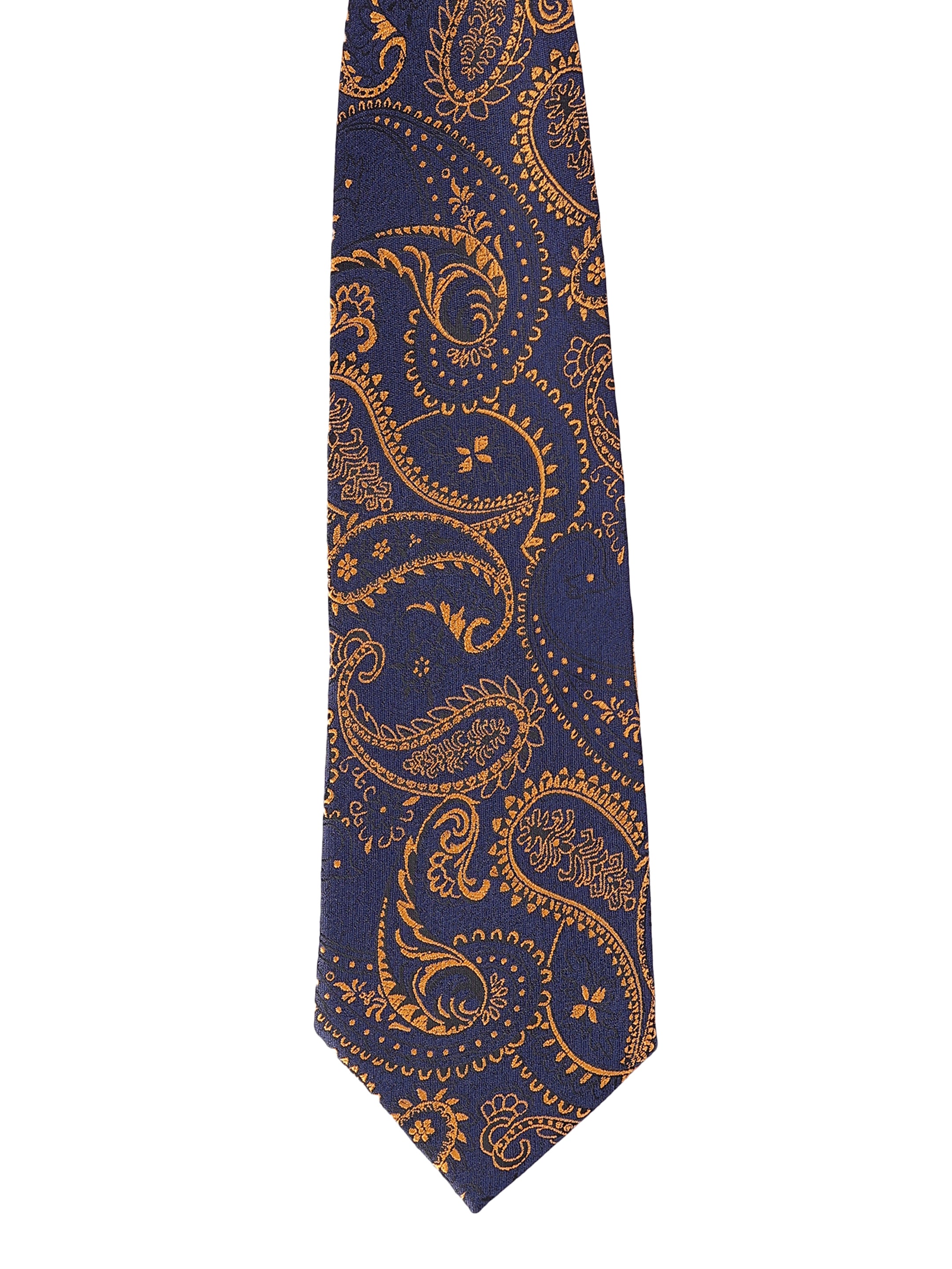Navy & Gold Filigree Paisley Necktie