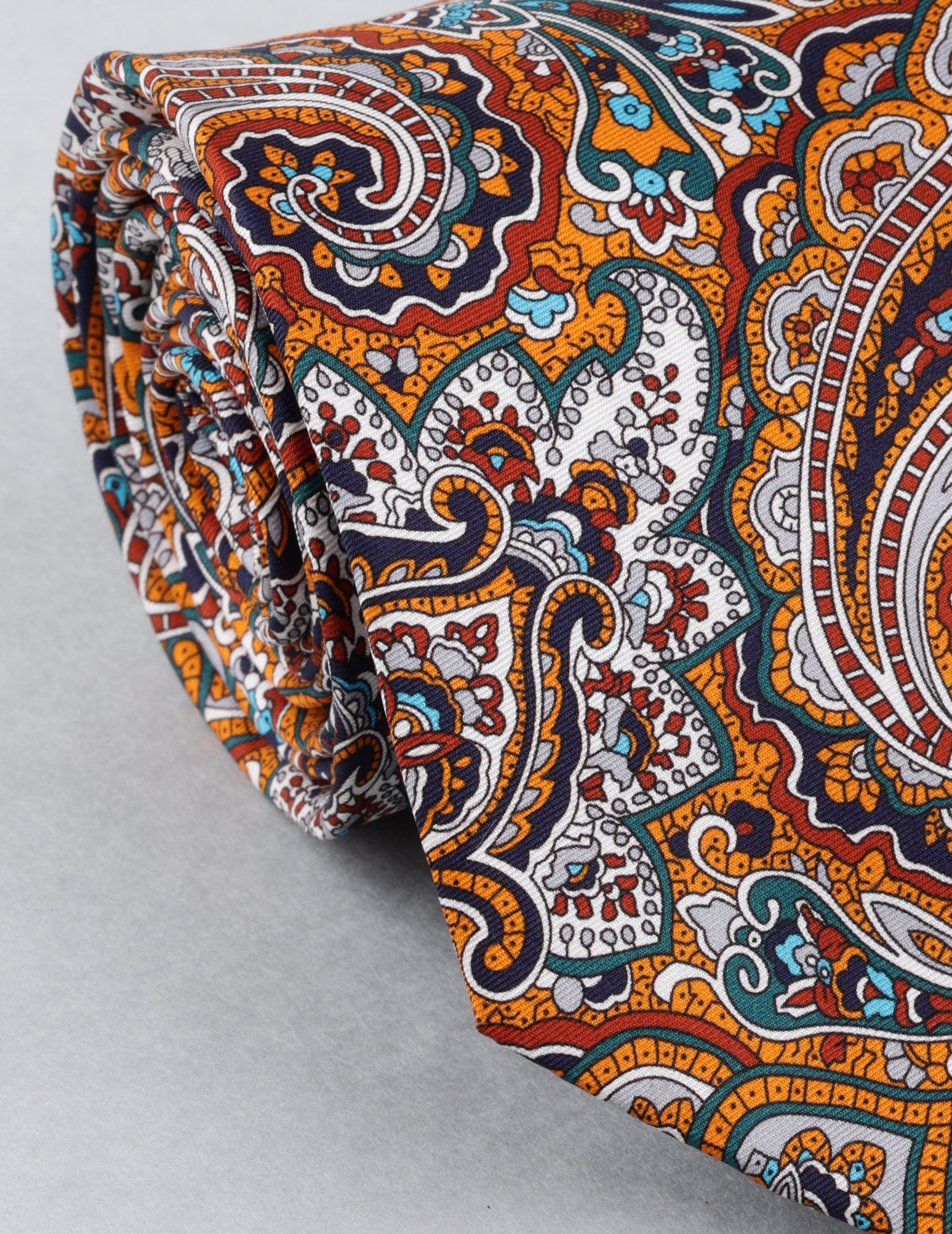 Orange Paisley Necktie