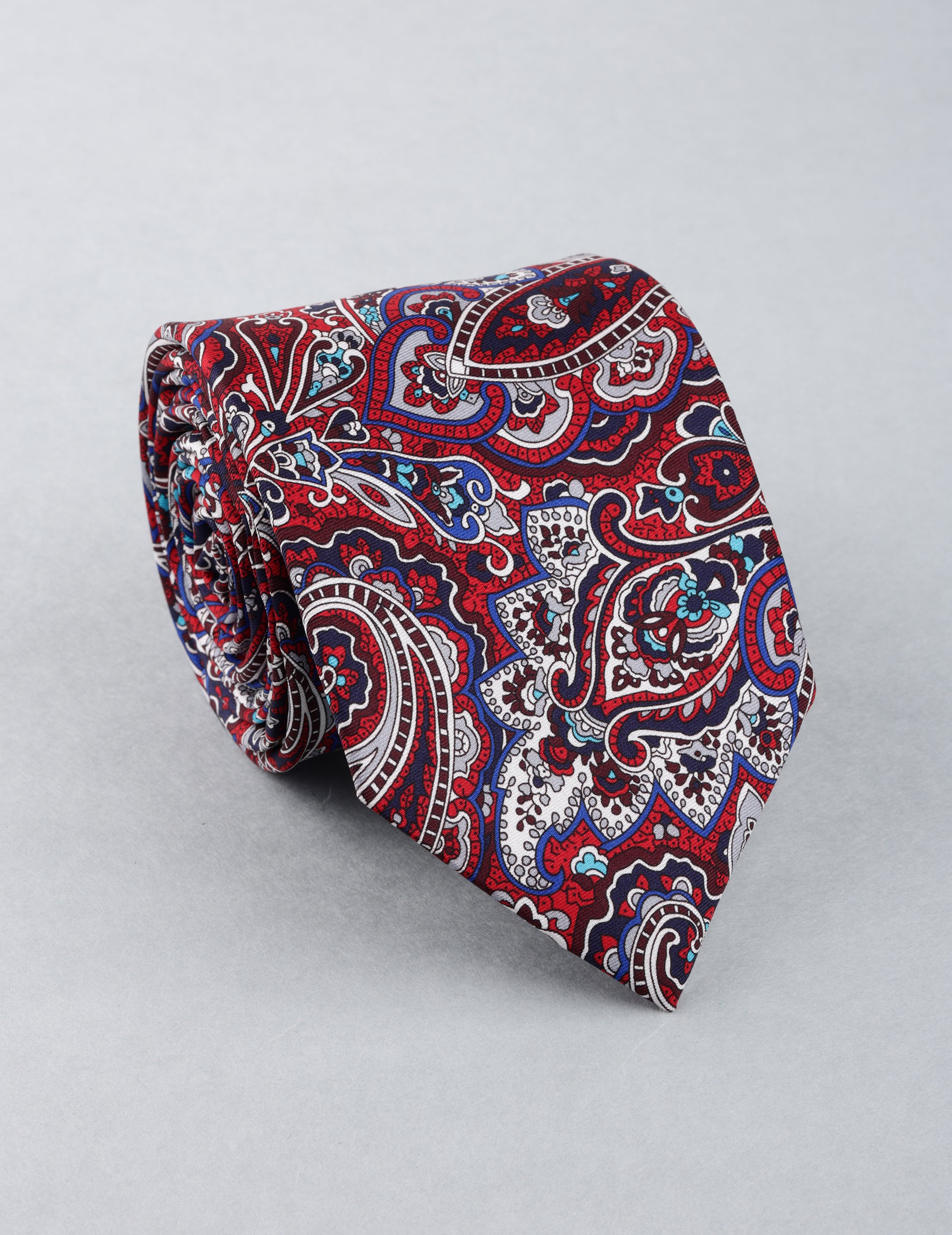 Red Multicolor Paisley Necktie