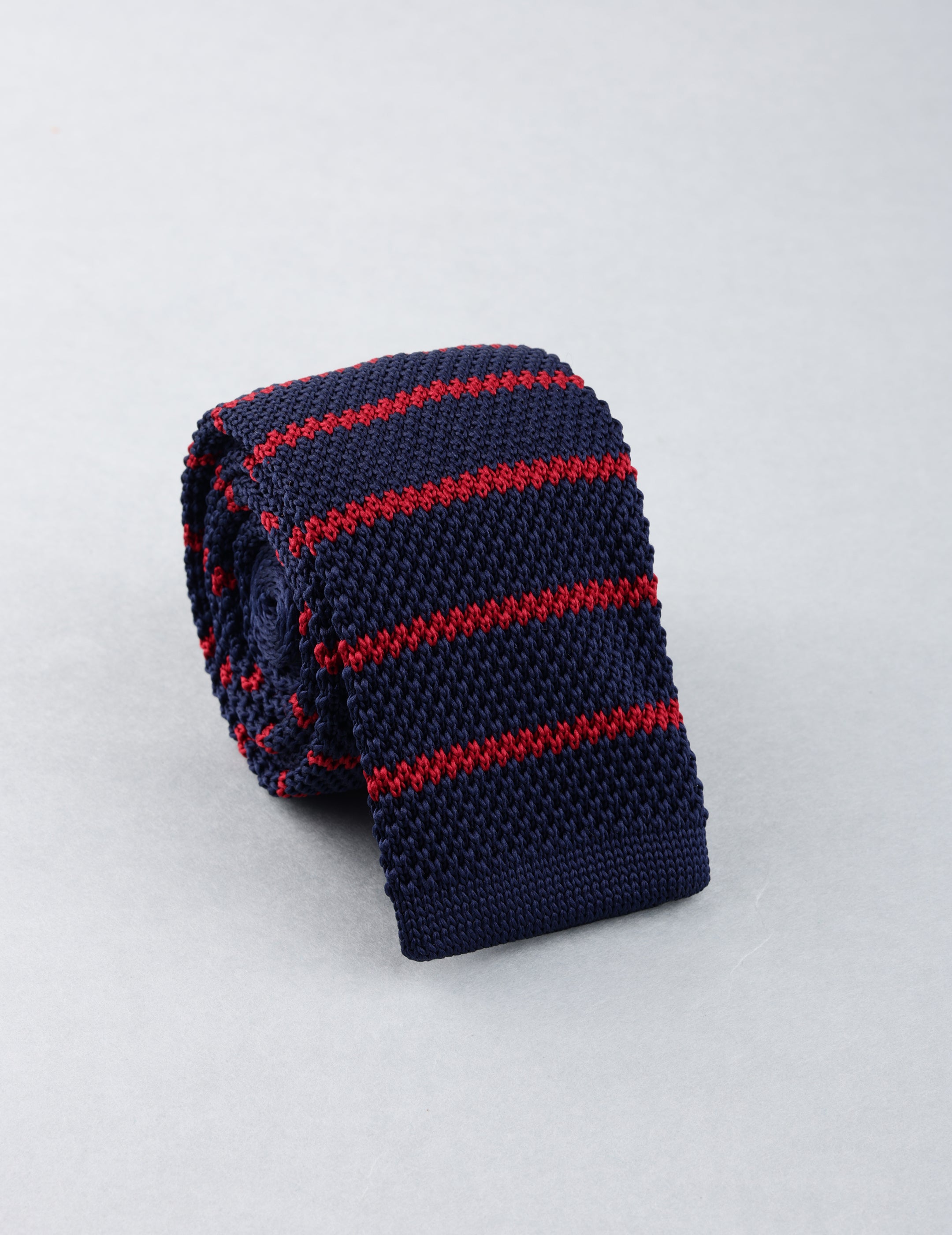 Navy Blue & Red Knitted Necktie