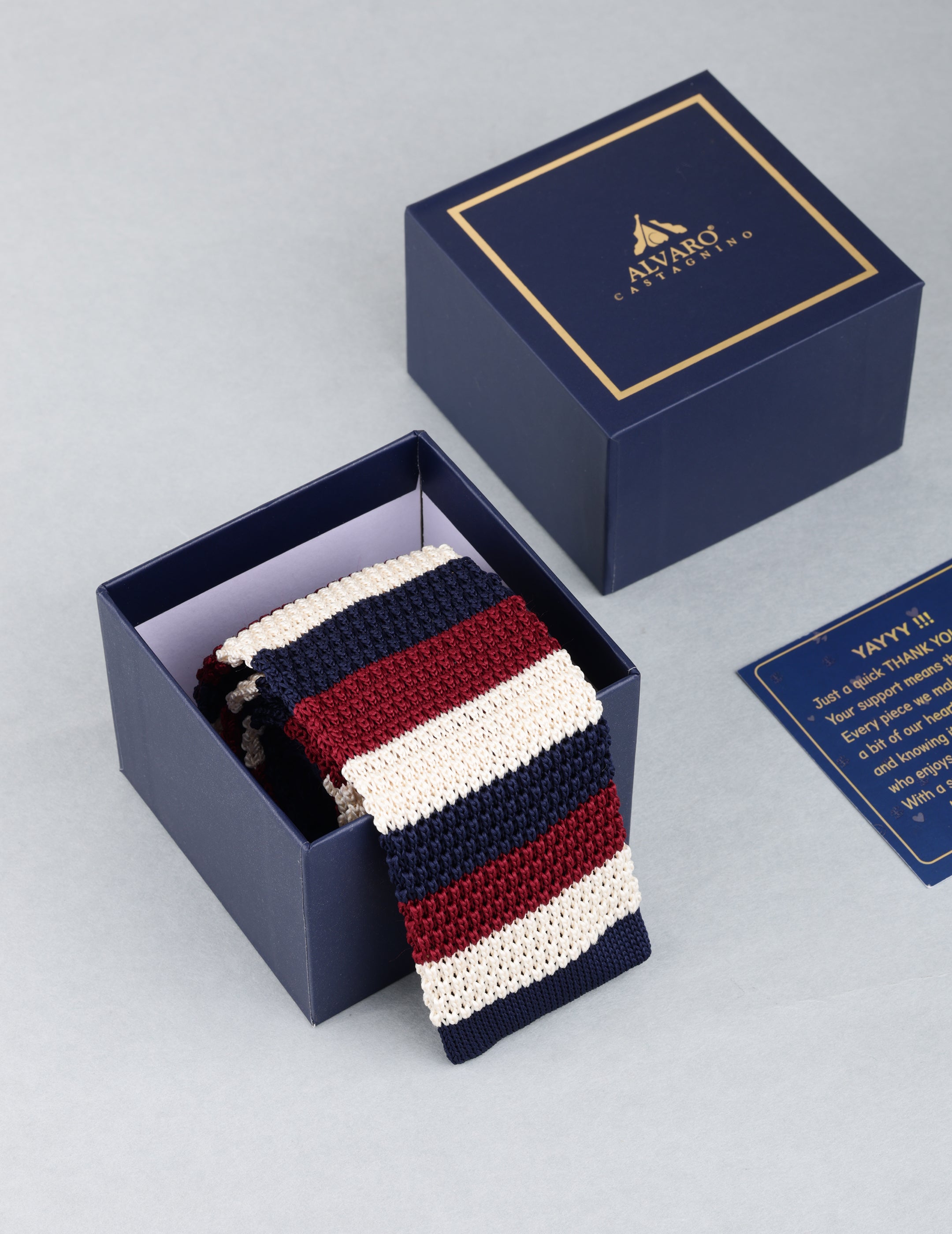 Blue & Red Knitted Necktie