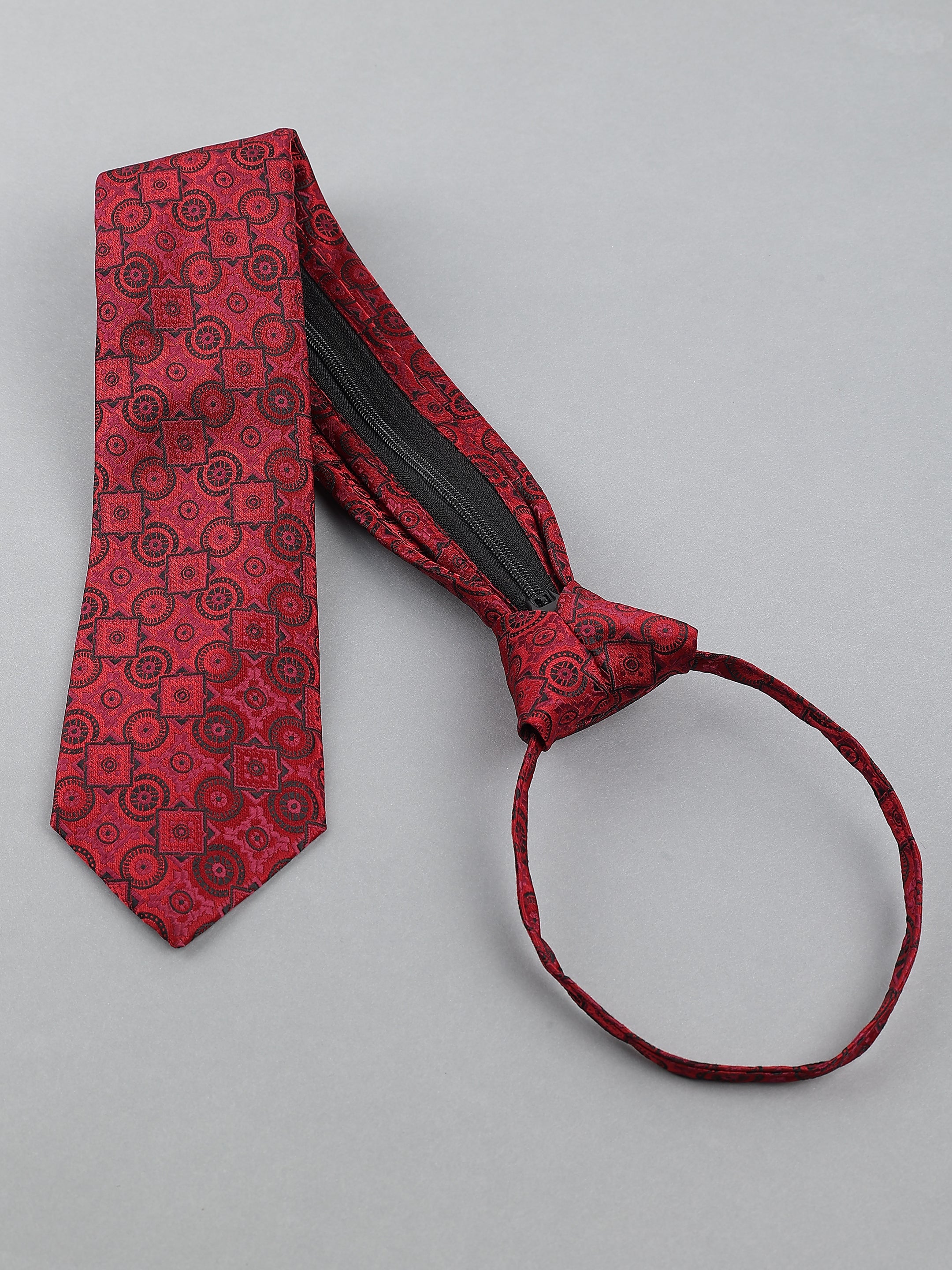 Maroon Abstract Printed Tie