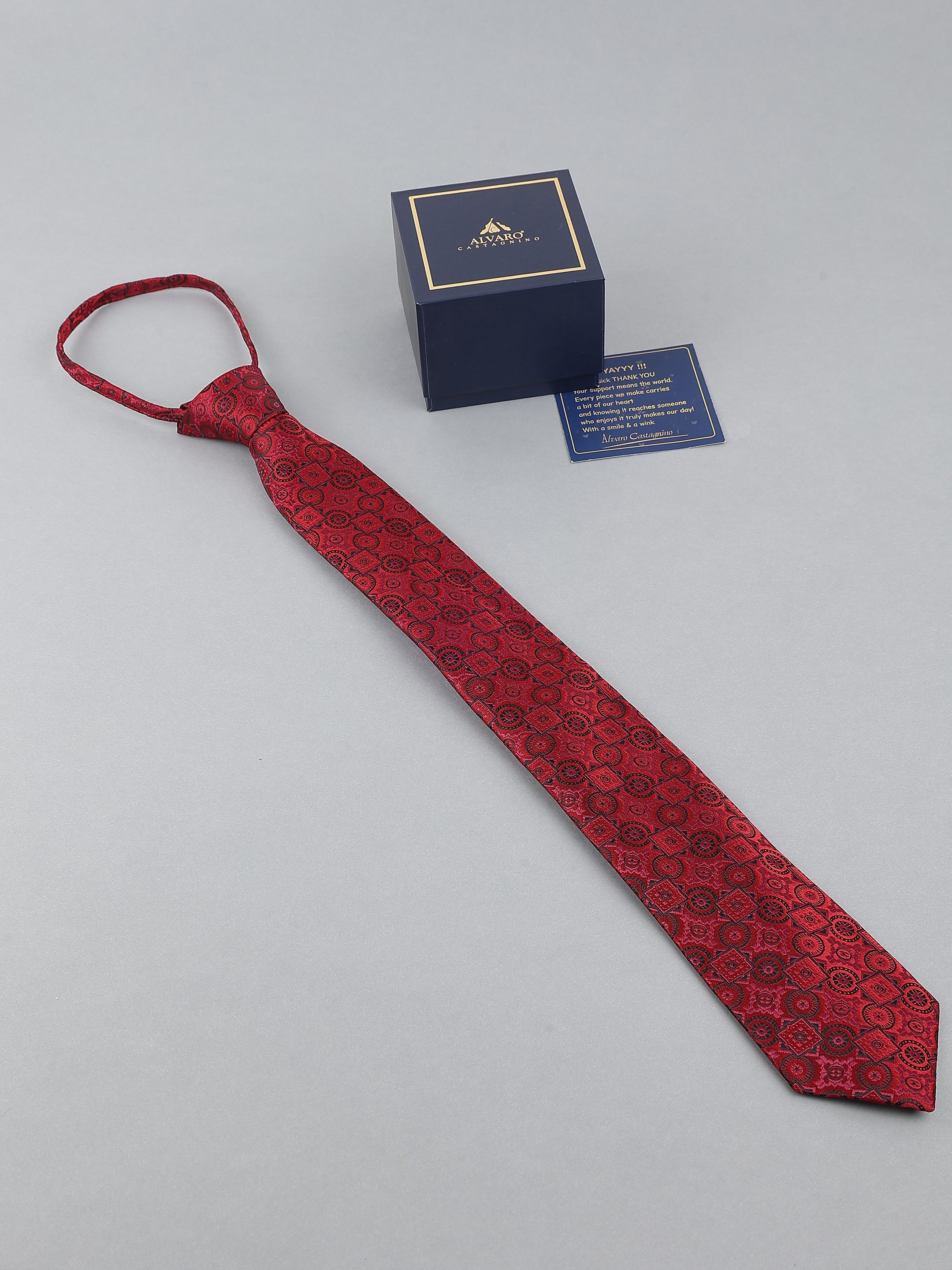 Maroon Abstract Printed Tie