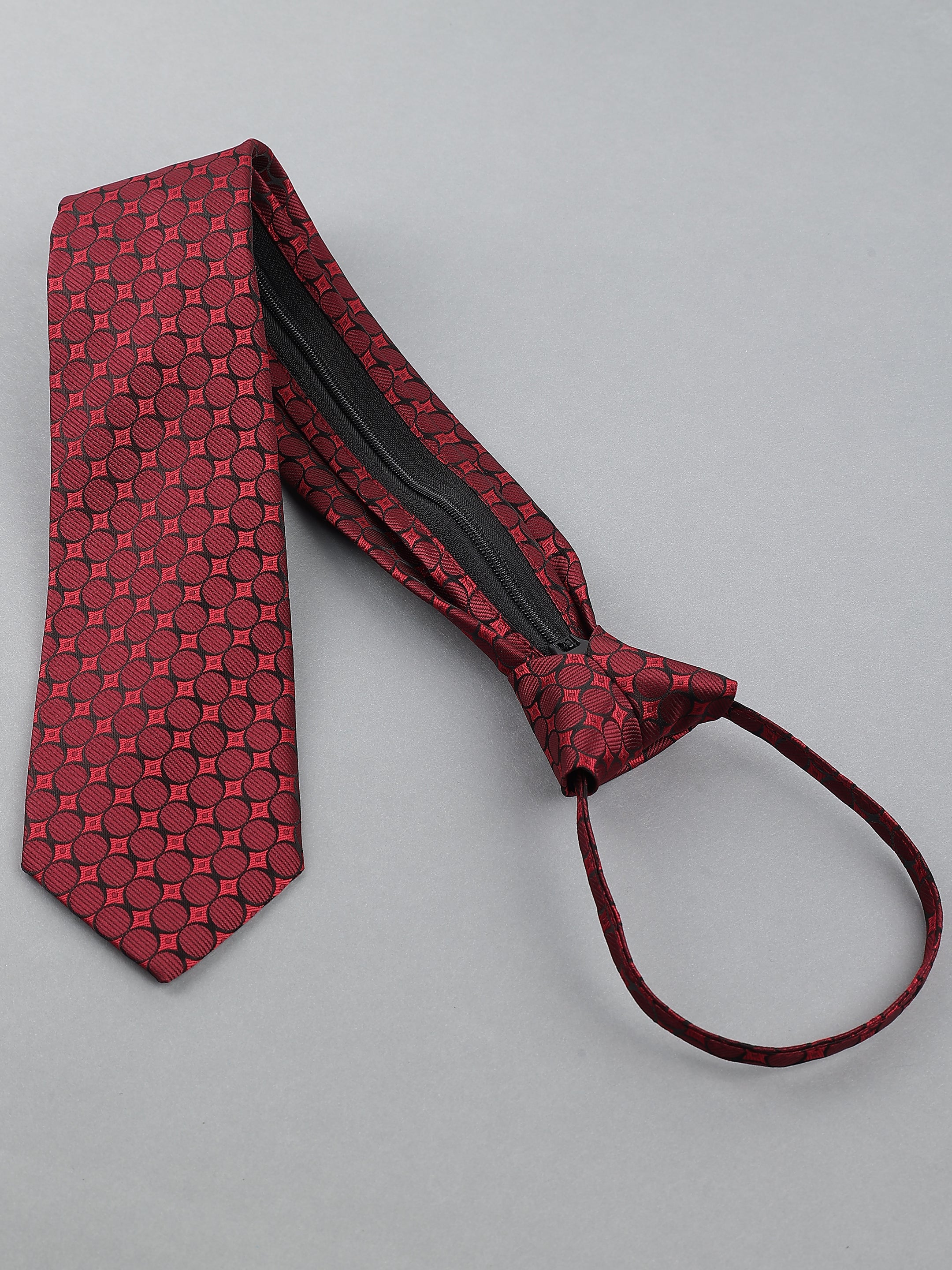Maroon Geometric Circle Tie