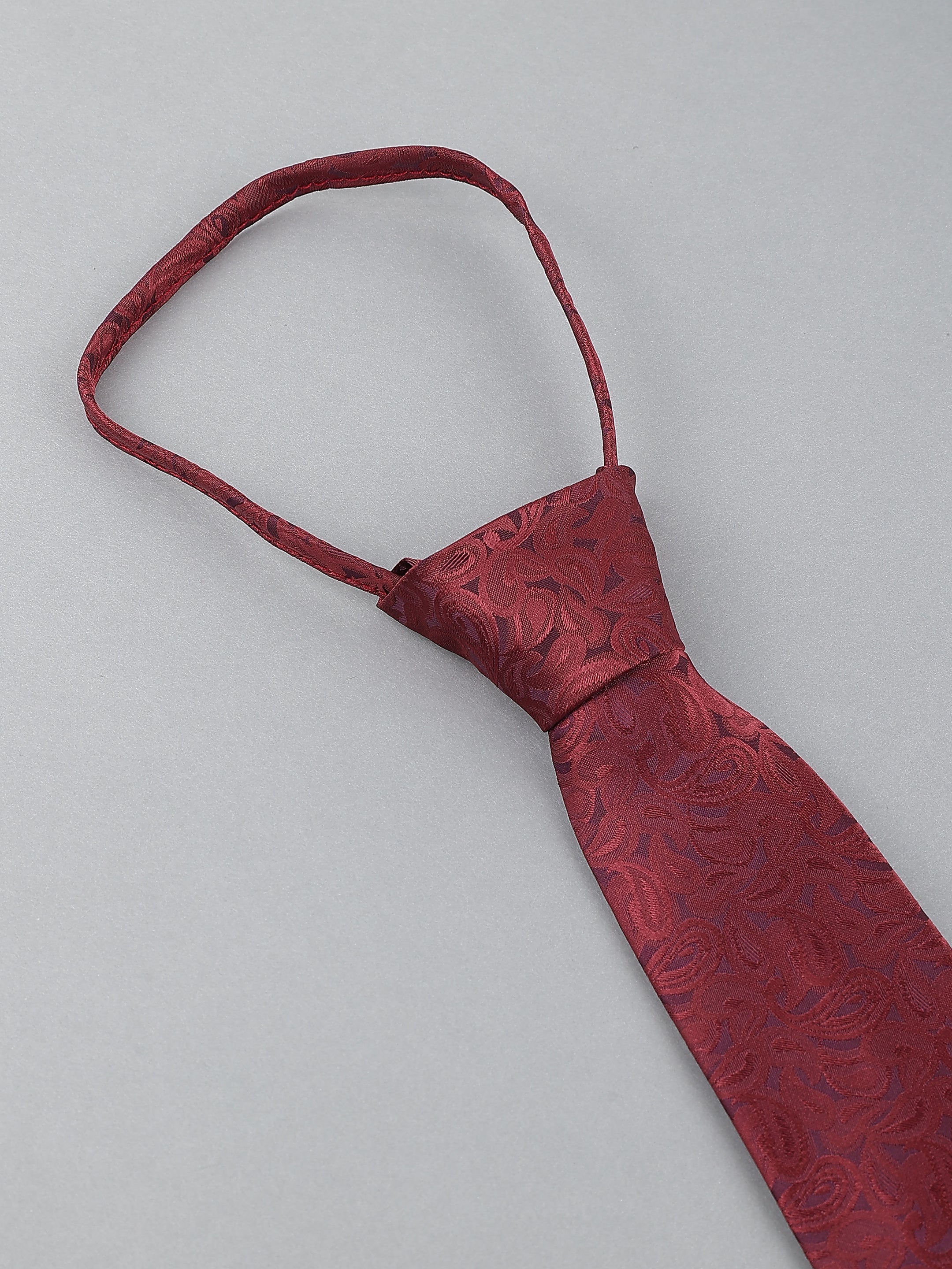 Maroon Paisley Textured Tie