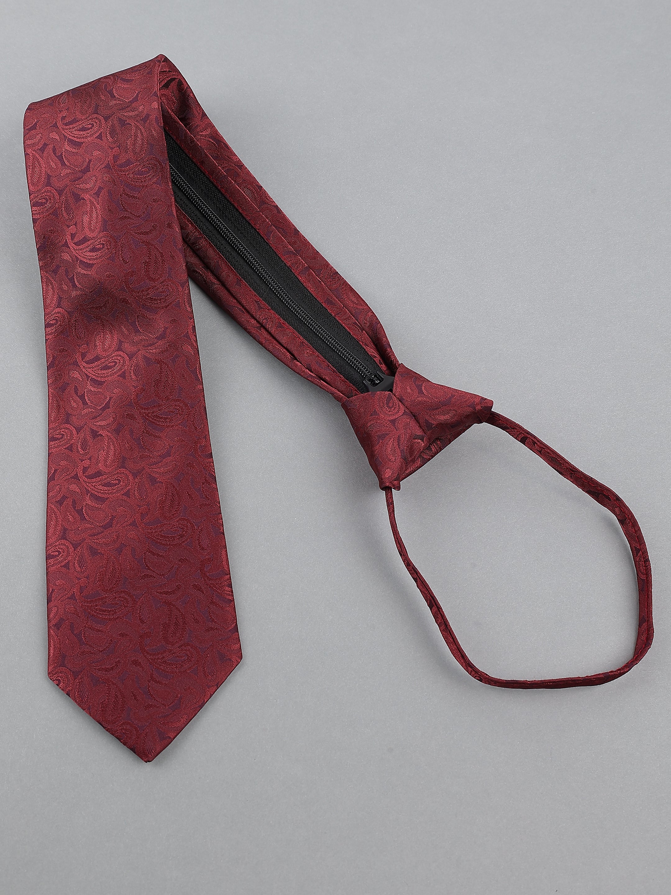 Maroon Paisley Textured Tie