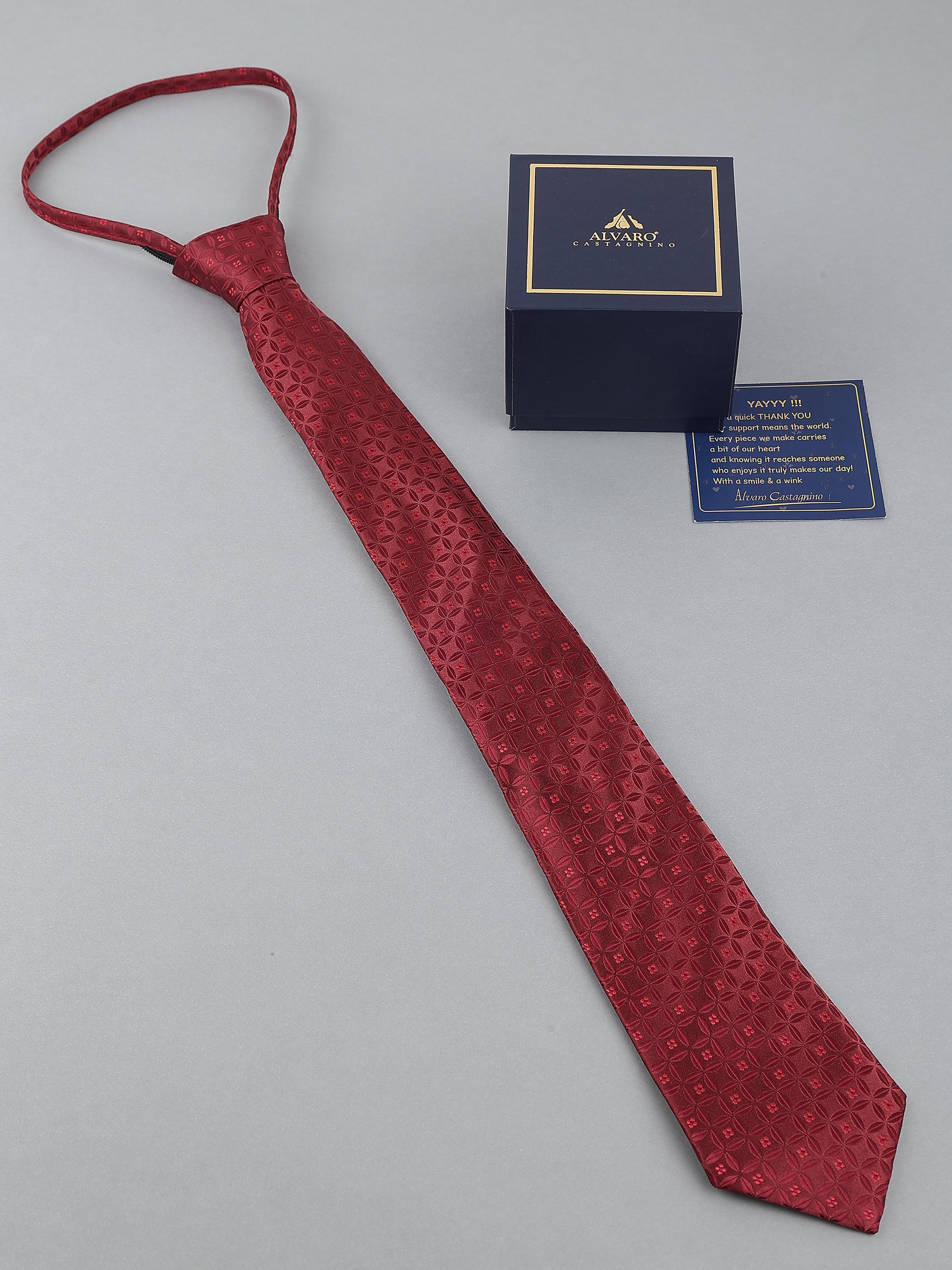 Maroon Tonal Zipper Tie
