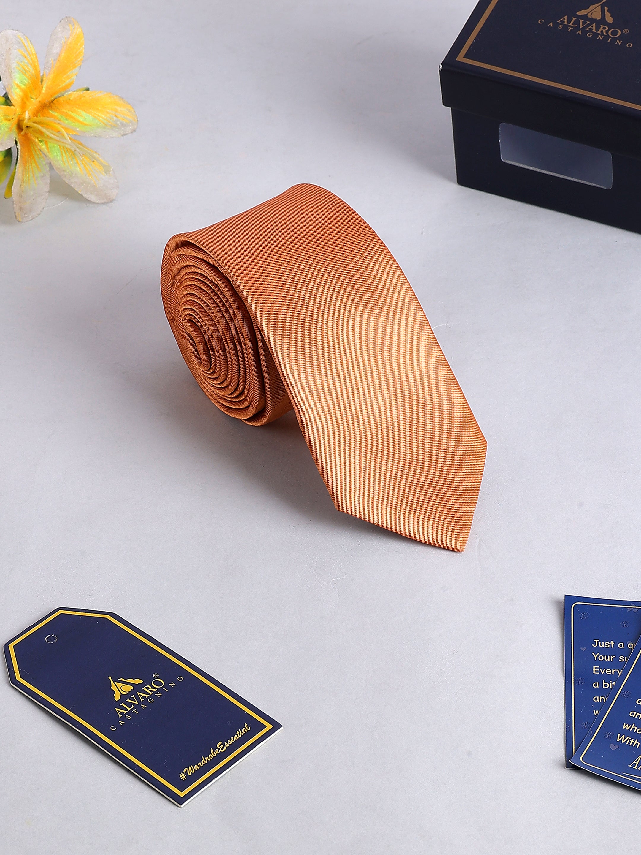 Orange Solid Necktie
