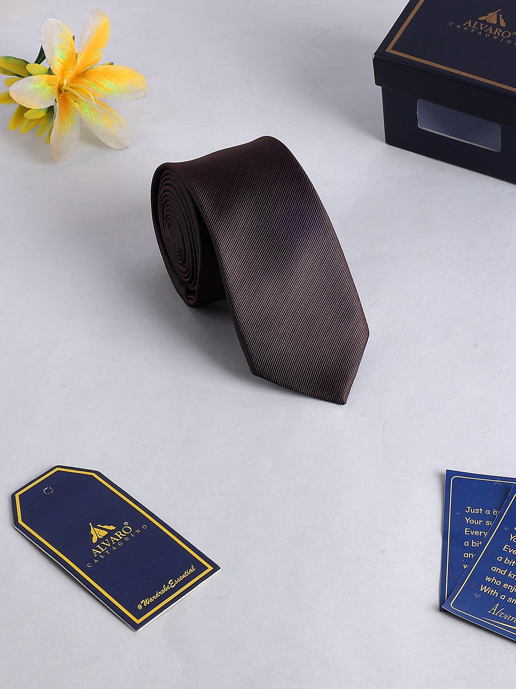 Brown Solid Necktie