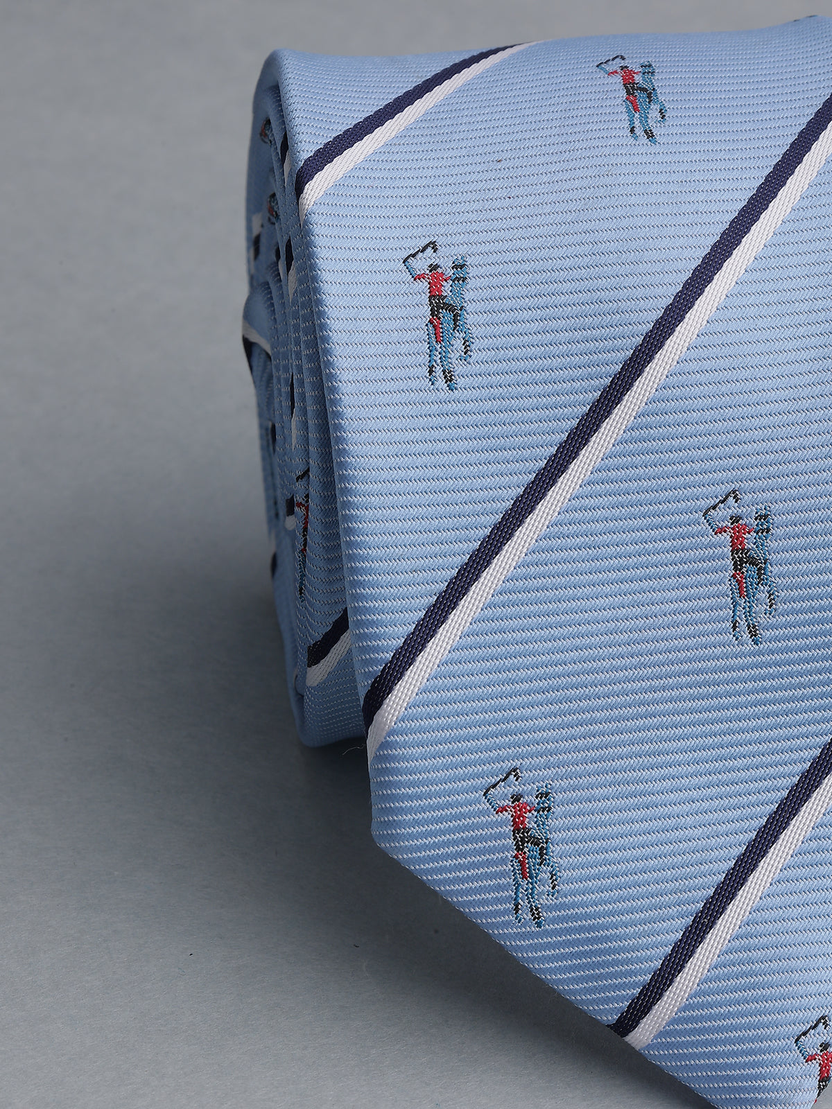 Aristocratic Sky Blue Striped Polo  Necktie