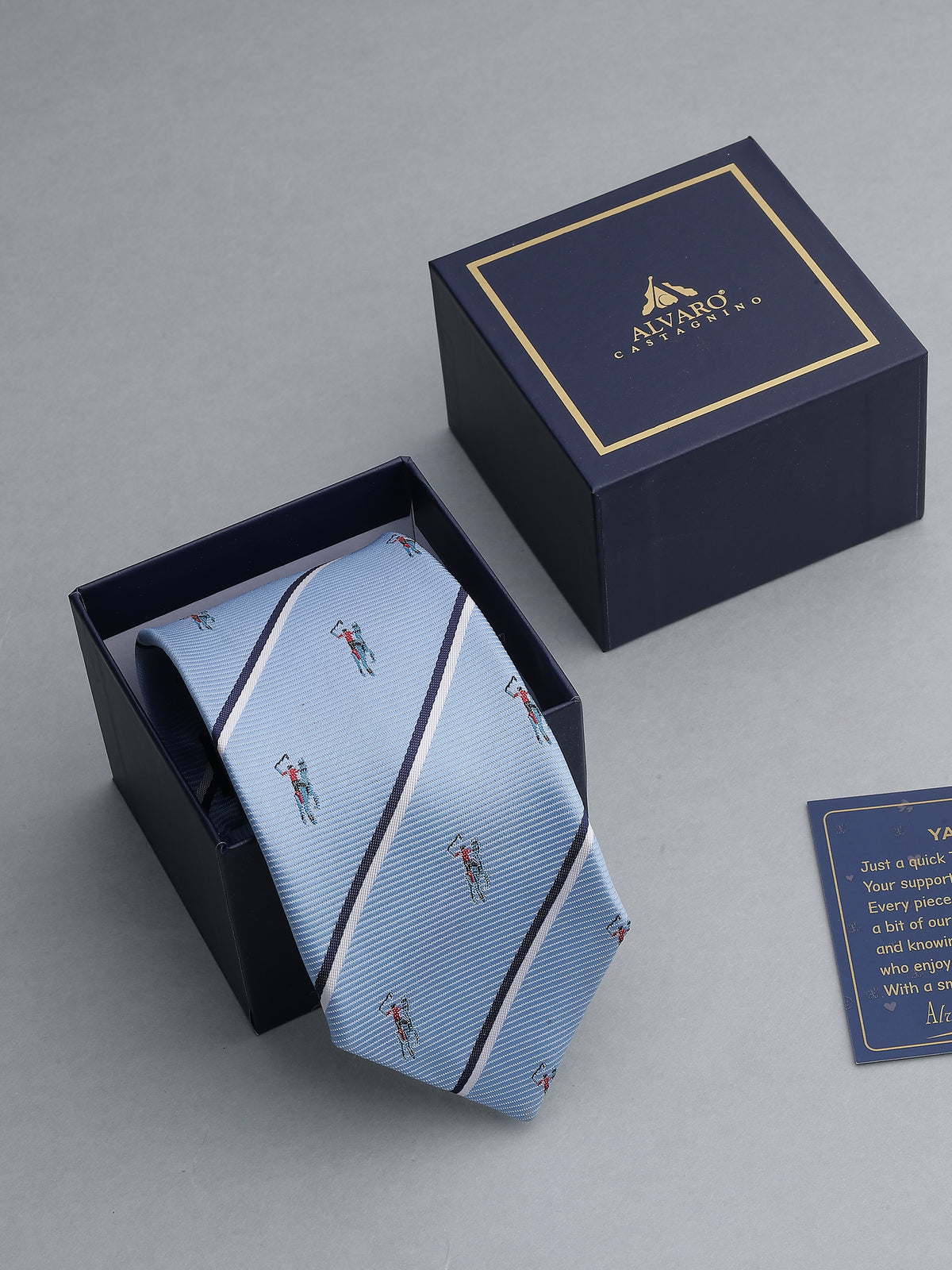 Aristocratic Sky Blue Striped Polo  Necktie