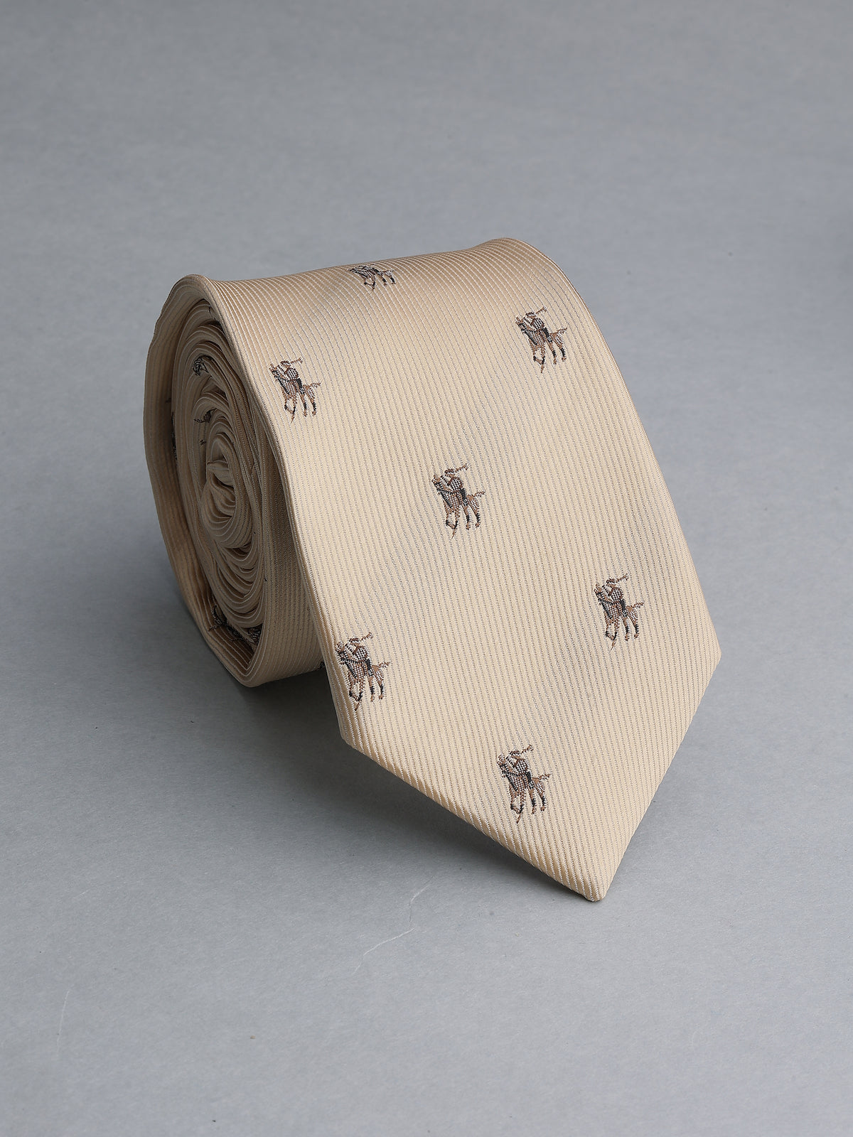 Beige Polo Player Necktie
