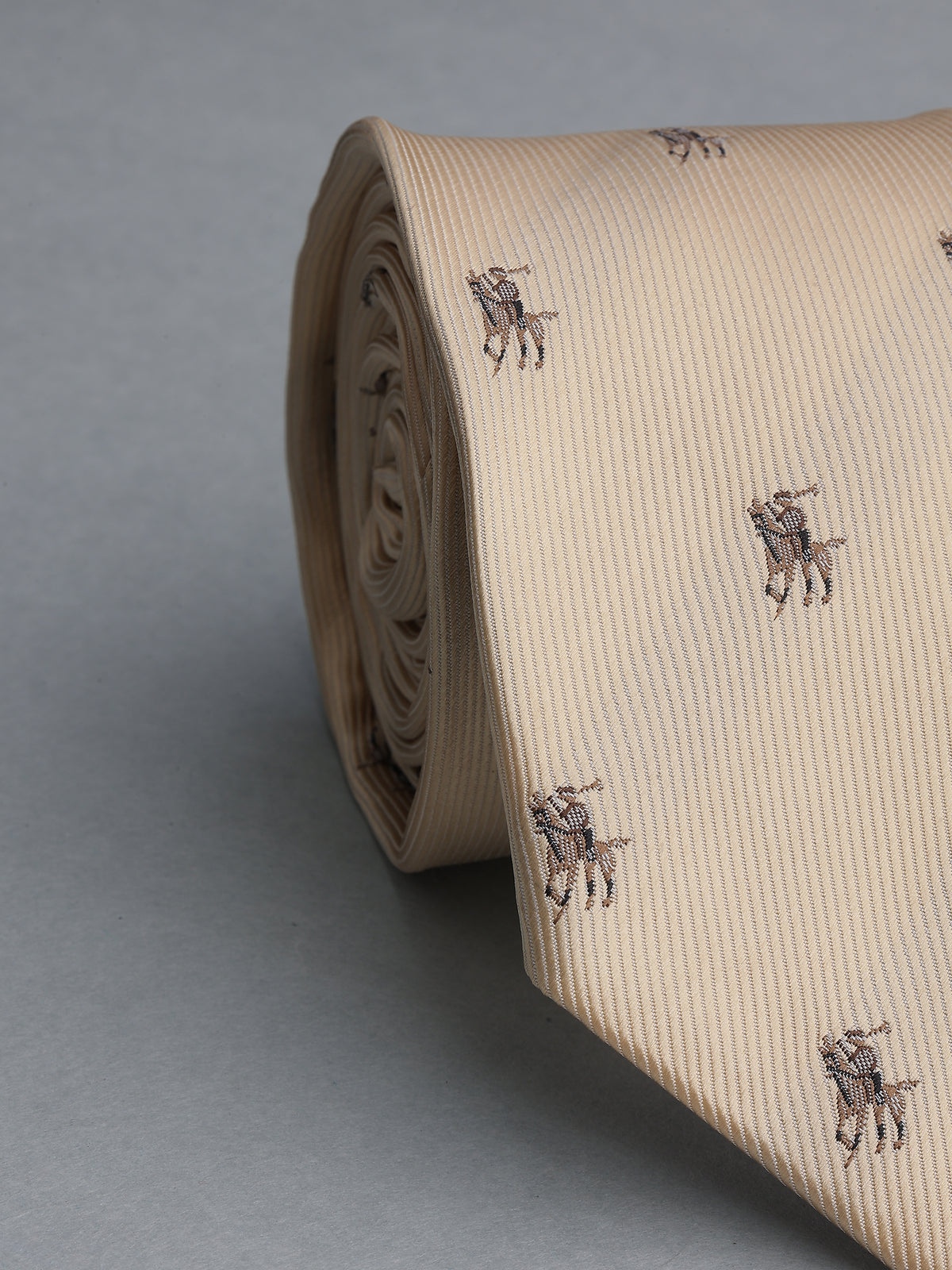Beige Polo Player Necktie