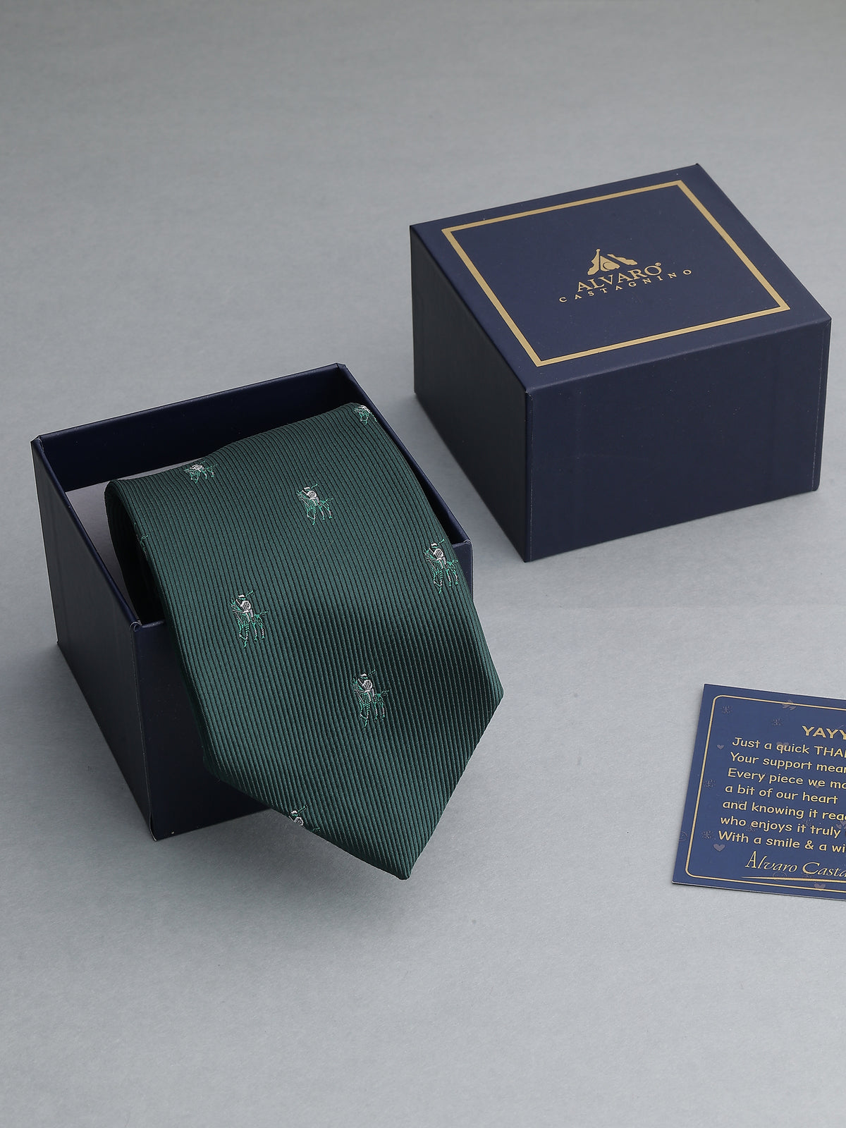 Dark Forest Green Polo Player Necktie