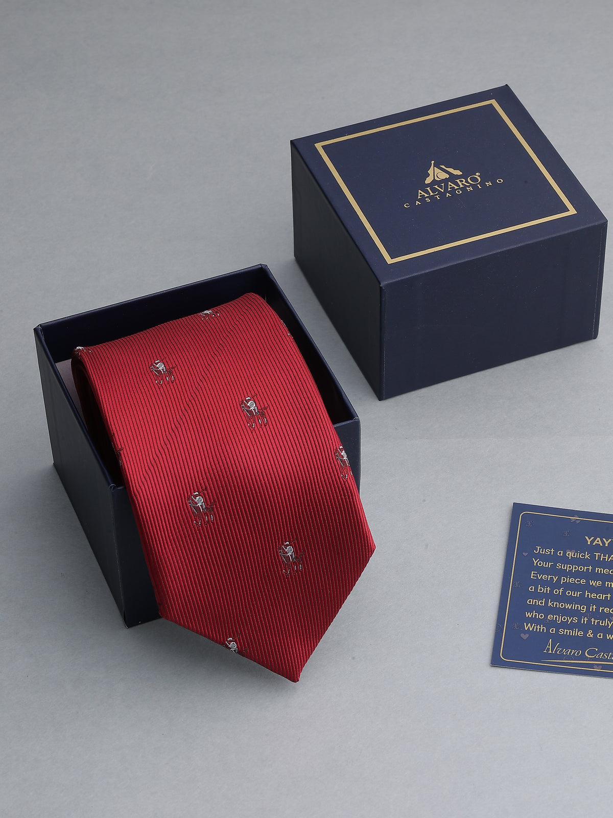 Crimson Red Polo Player Necktie