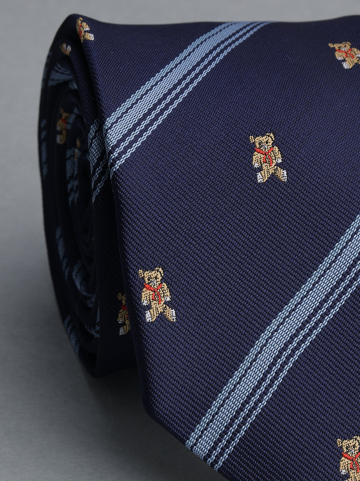 Navy Striped Novelty Bear Necktie