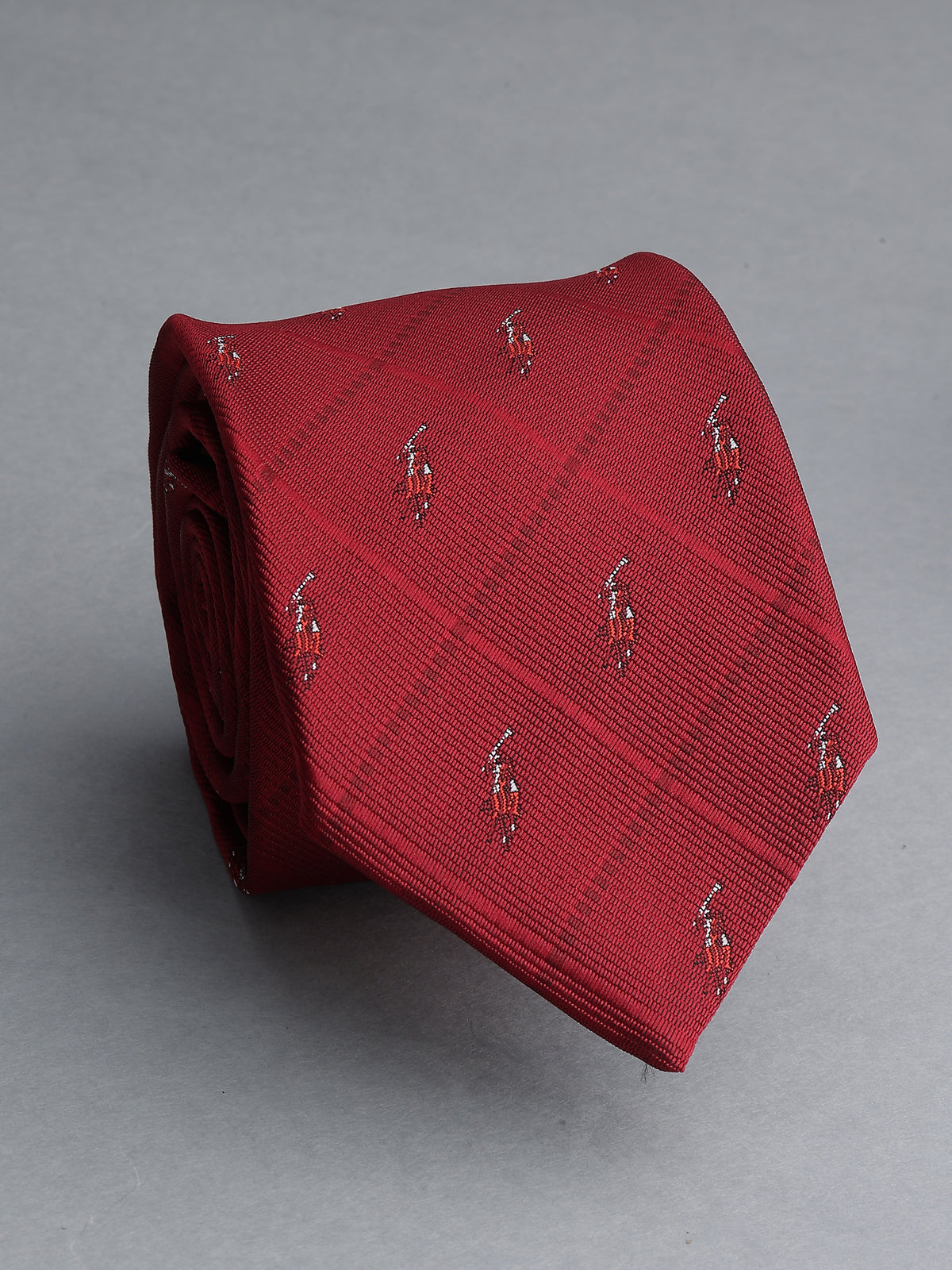 Crimson Windowpane Polo Necktie