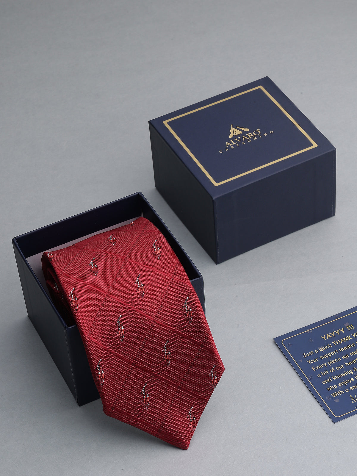 Crimson Windowpane Polo Necktie
