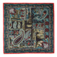 Alvaro Castagnino Women Maroon & Blue Unisex Printed Stole