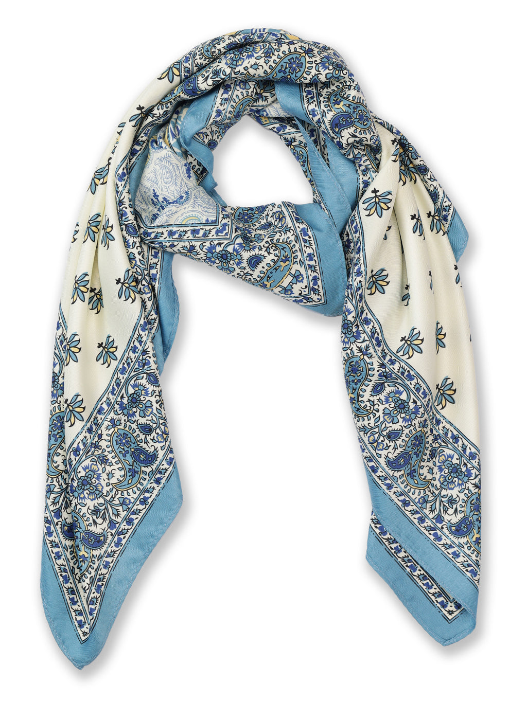 Alvaro Castagnino Women Blue & Cream Unisex Printed Stole