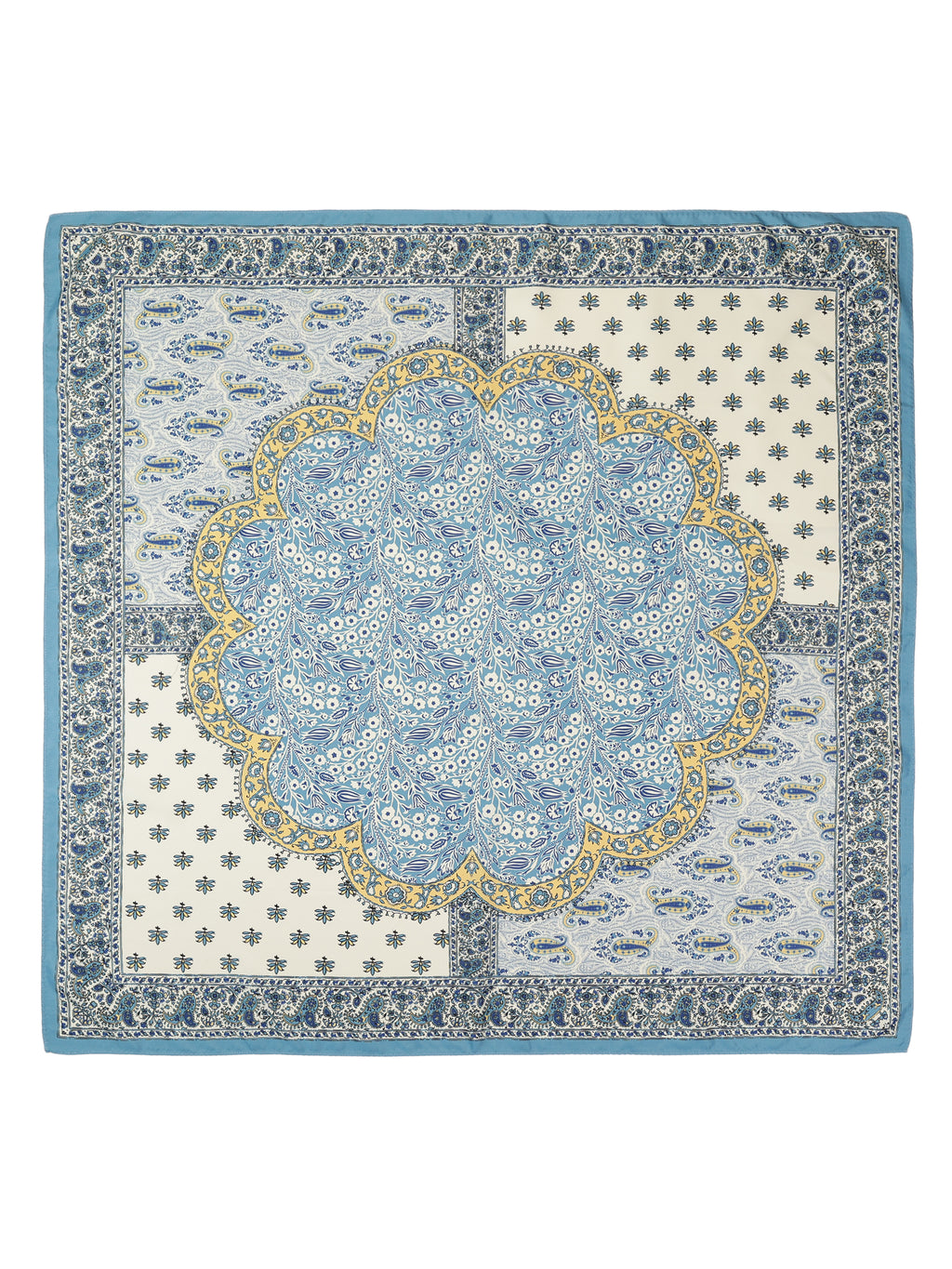 Alvaro Castagnino Women Blue & Cream Unisex Printed Stole