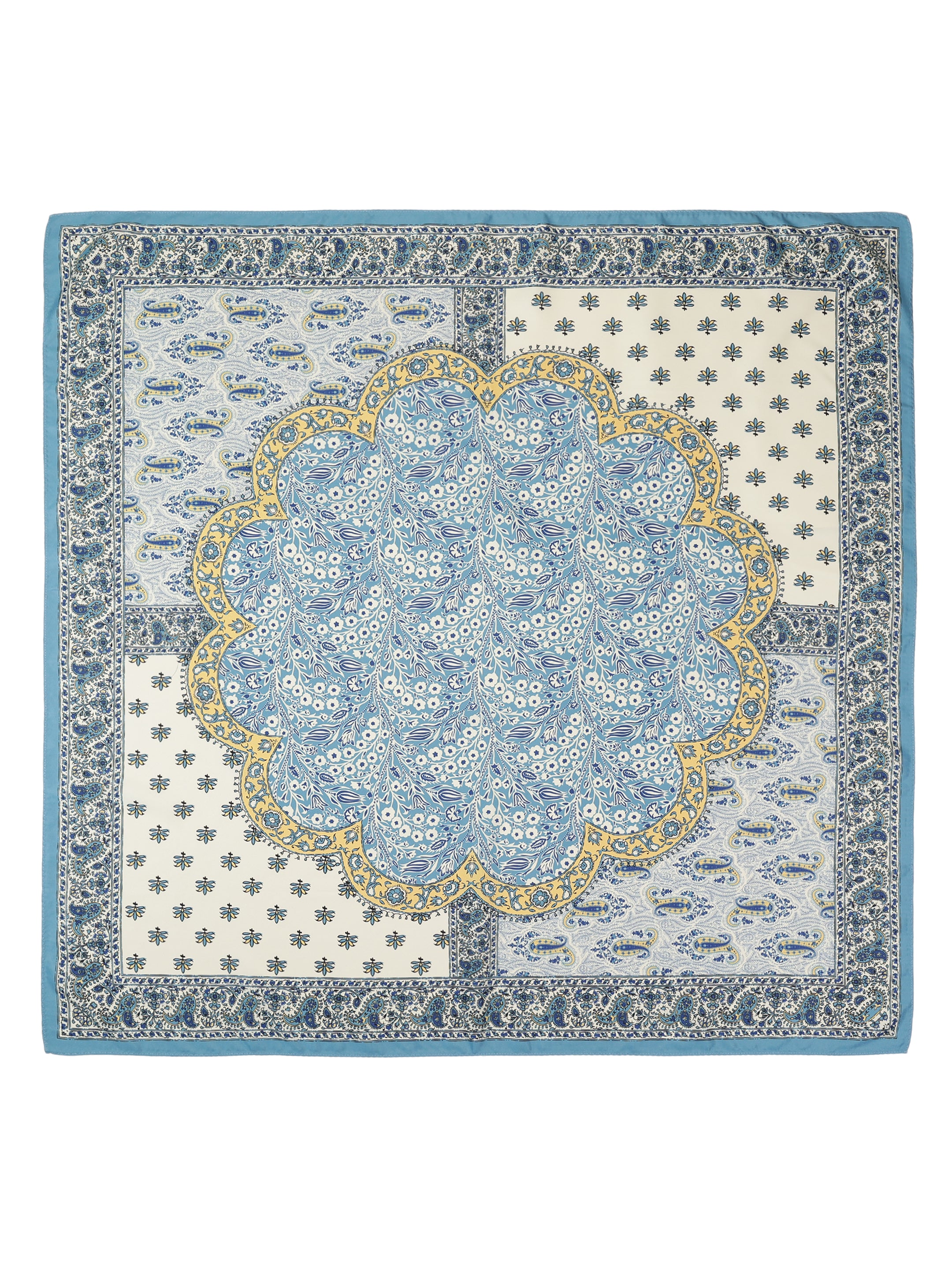 Alvaro Castagnino Women Blue & Cream Unisex Printed Stole