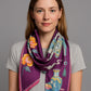 Alvaro Castagnino Women Purple & White Unisex Printed Stole