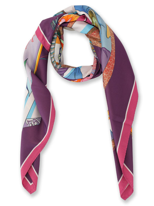 Alvaro Castagnino Women Purple & White Unisex Printed Stole
