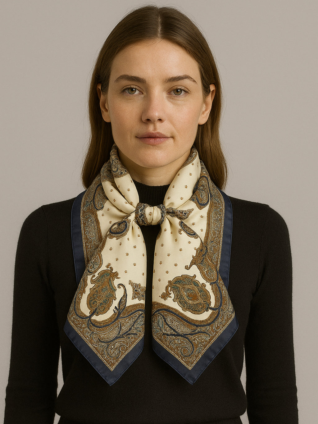 Alvaro Castagnino Women Brown & Cream Unisex Printed Stole