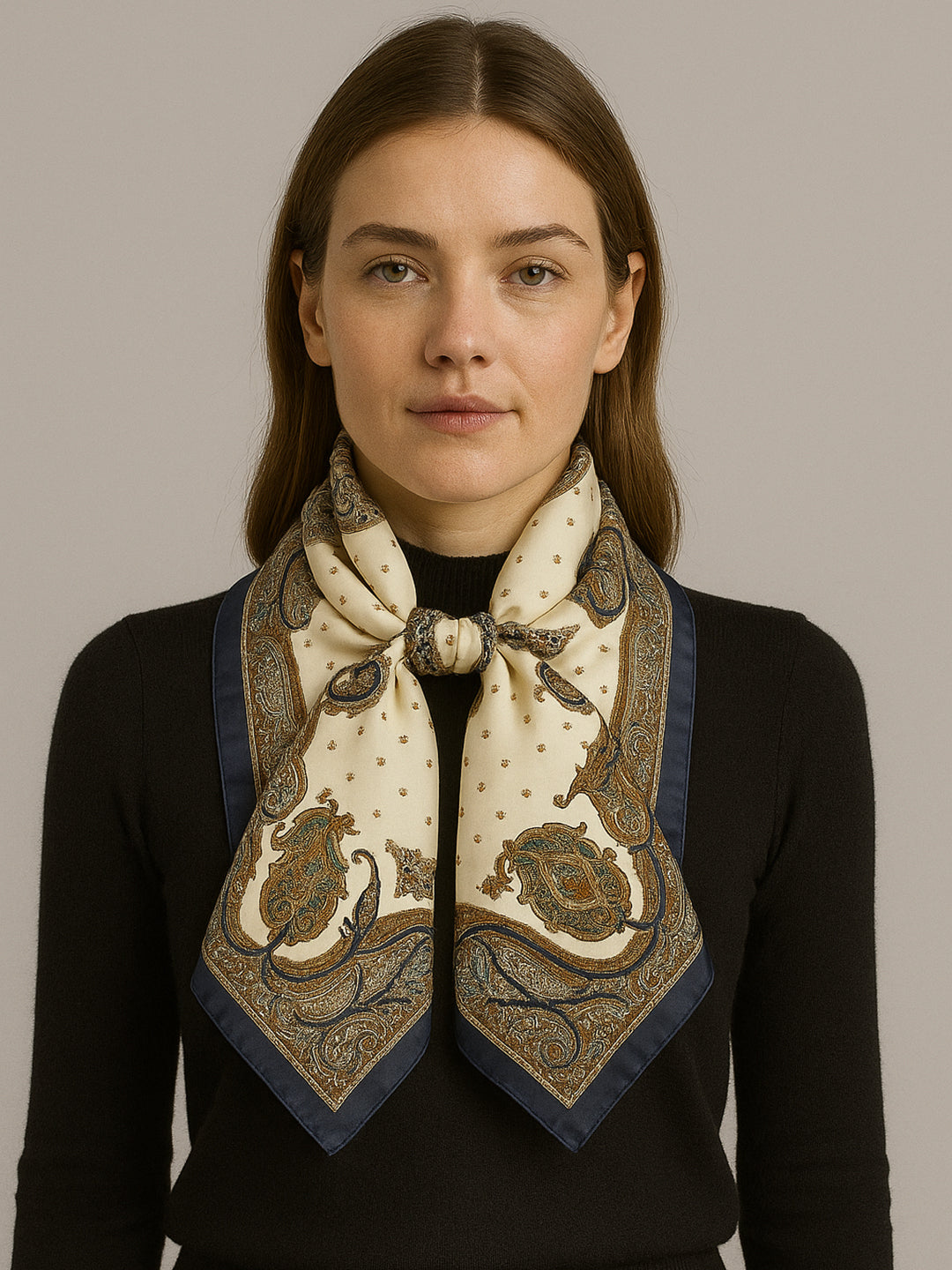 Alvaro Castagnino Women Brown & Cream Unisex Printed Stole