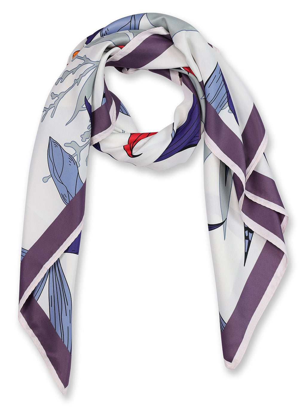 Alvaro Castagnino Women White & Maroon Unisex Printed Stole