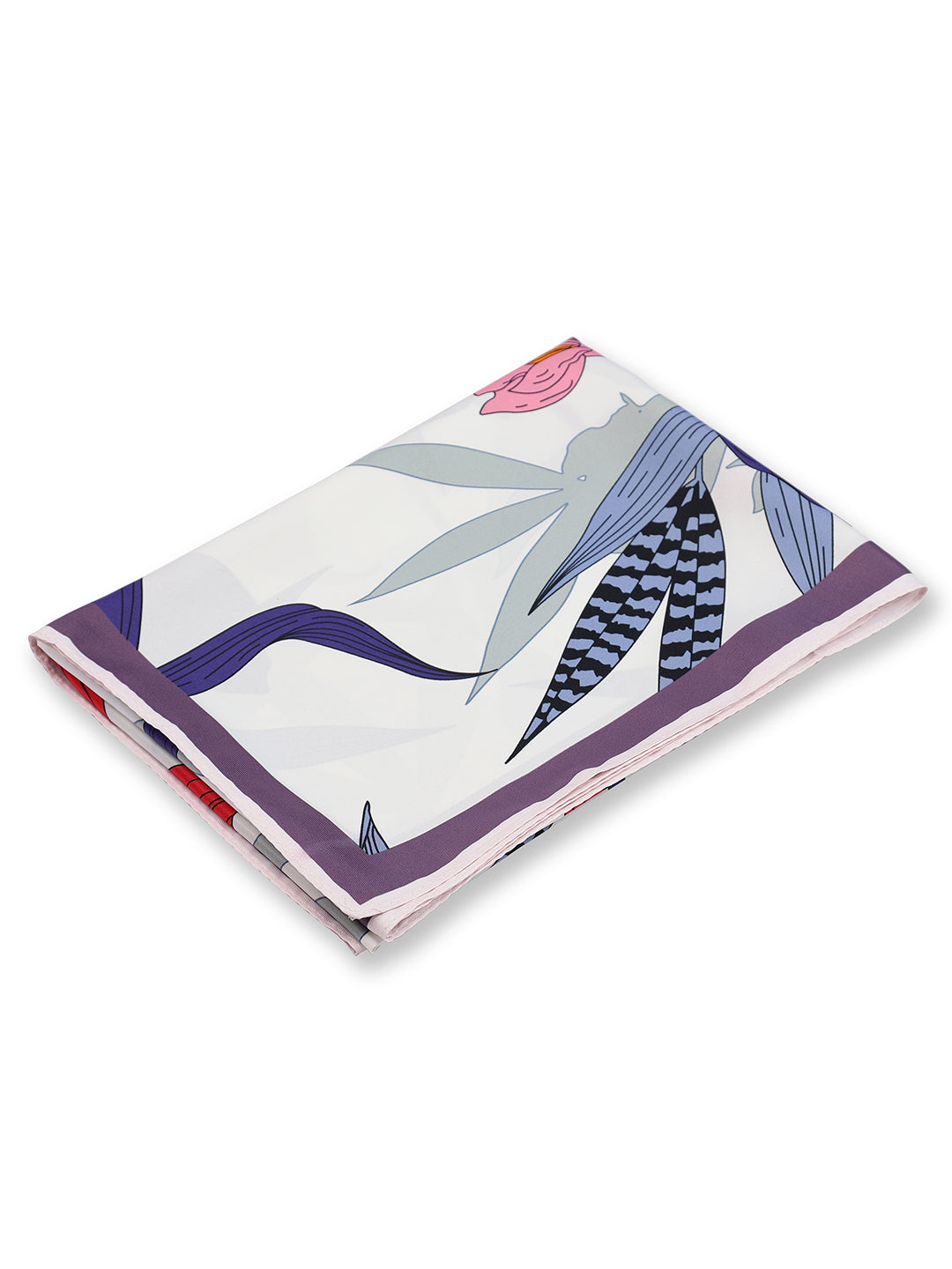 Alvaro Castagnino Women White & Maroon Unisex Printed Stole