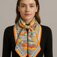 Alvaro Castagnino Women Orange & White Unisex Printed Stole