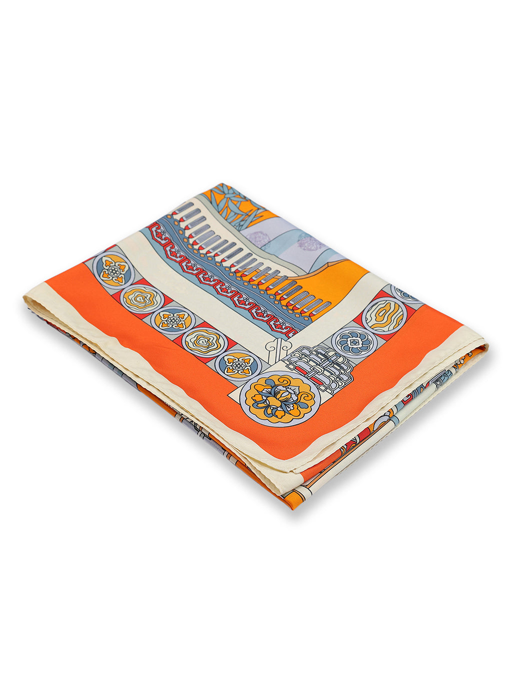 Alvaro Castagnino Women Orange & White Unisex Printed Stole