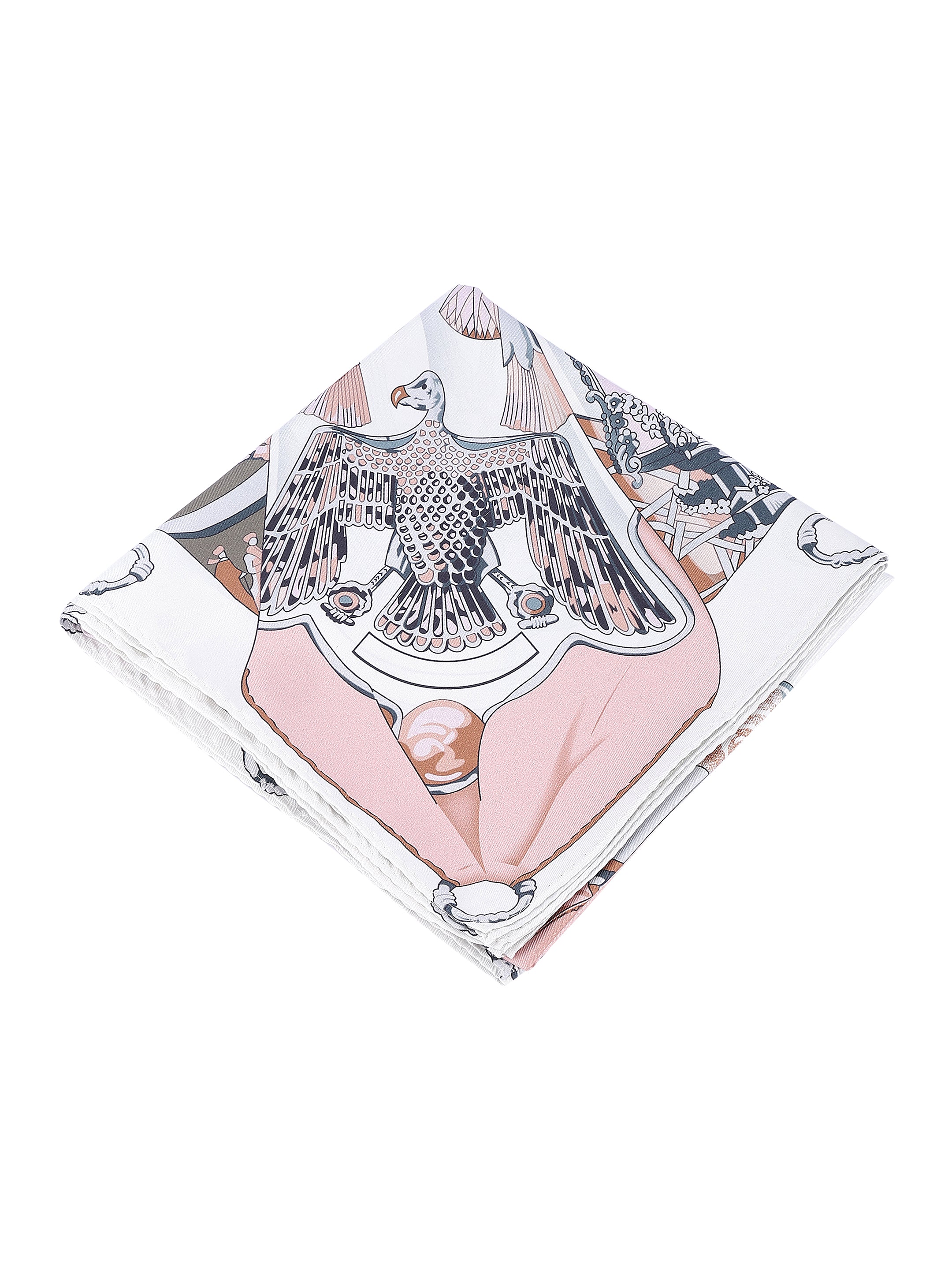 White & Pink Abstract Printed Stole