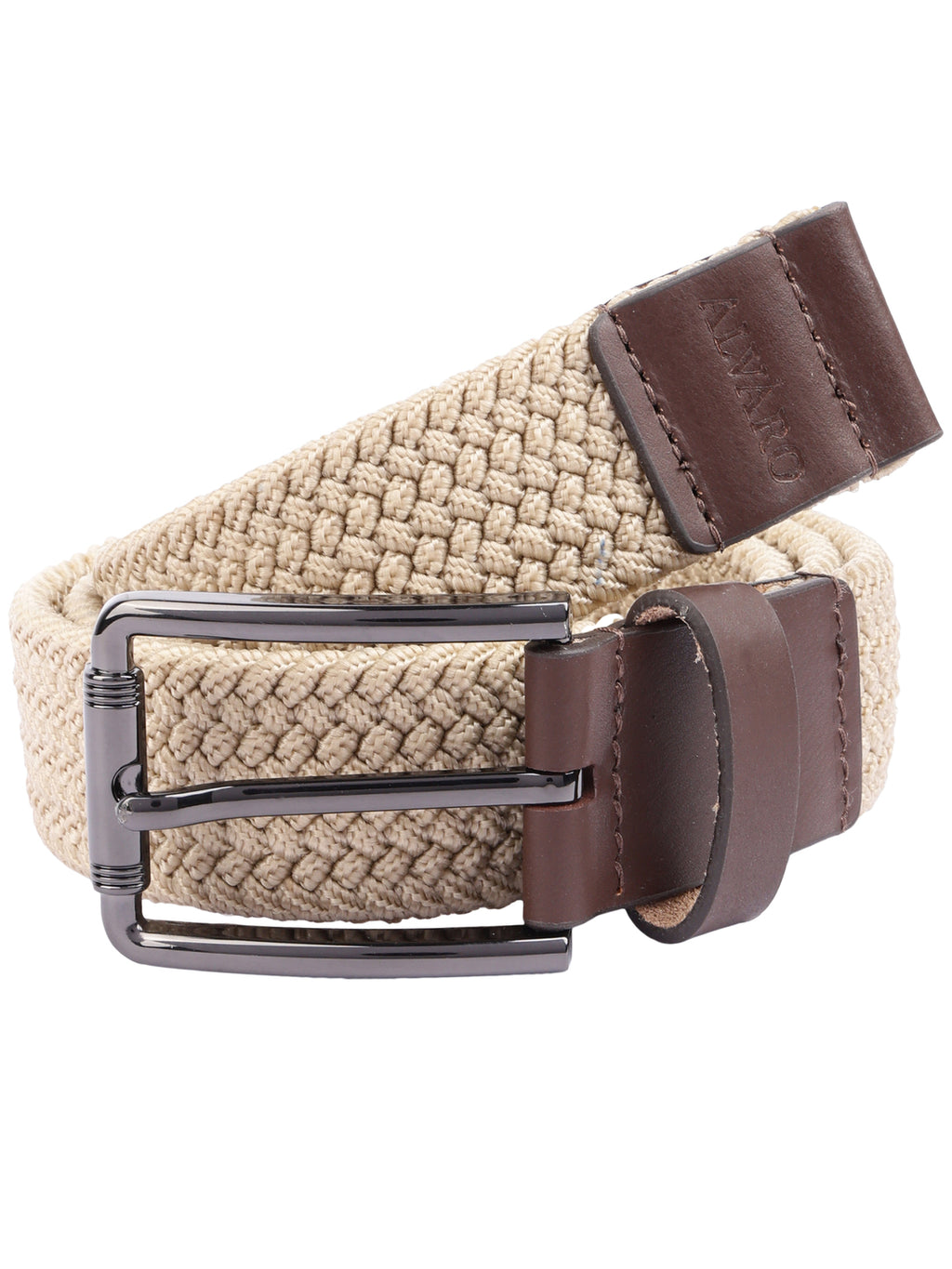 Alvaro Castagnino Men Braided Stretchable Knit Canvas Belt