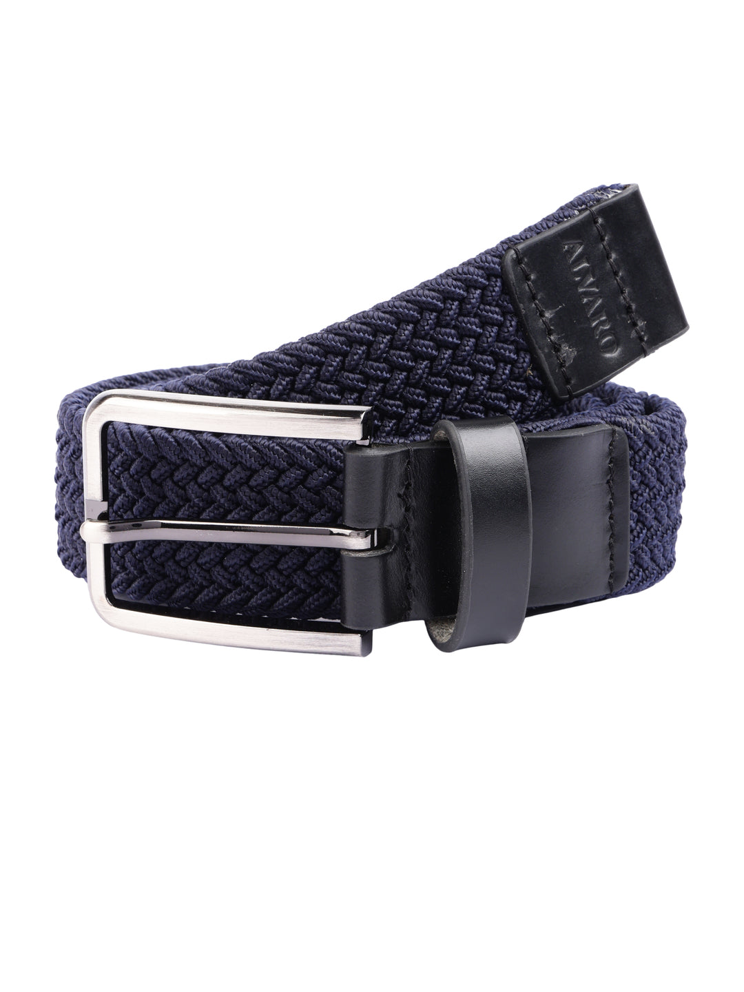 Navy Blue Braided Elastic Stretch Belt