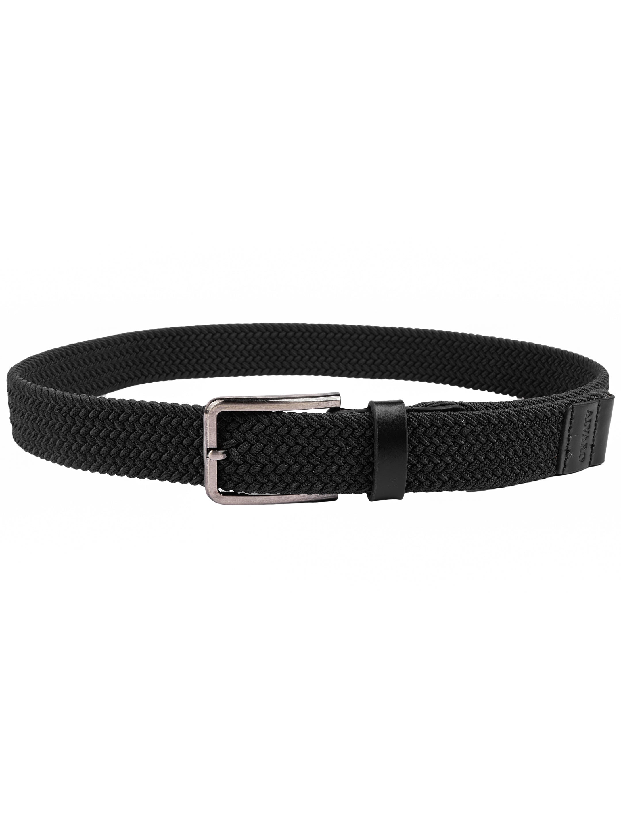 Black Braided Elastic Stretch Belt