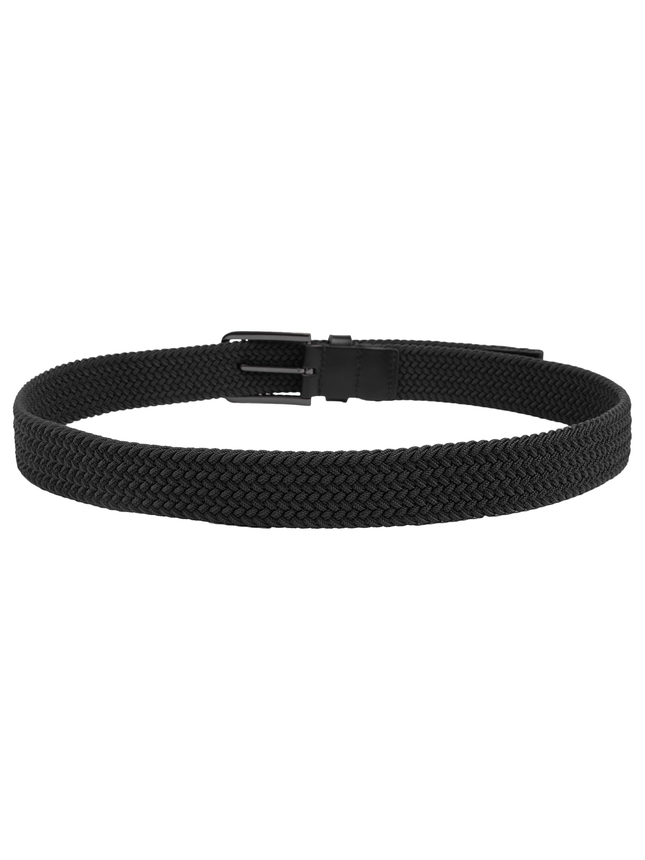 Black Braided Elastic Stretch Belt