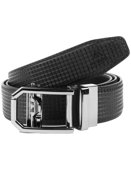 Alvaro Castagnino Men Leather Auto Lock Buckle Free Adjustable Belt