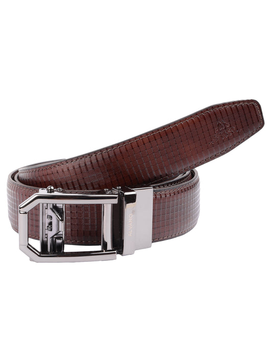 Alvaro Castagnino Men Leather Auto Lock Buckle Free Adjustable Belt