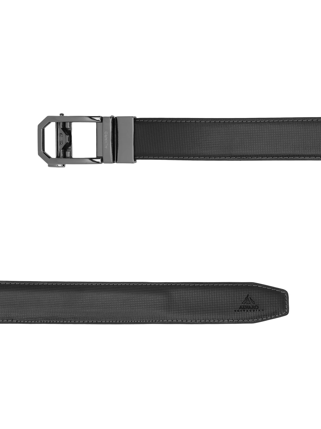 Alvaro Castagnino Men Leather Auto Lock Buckle Free Adjustable Belt