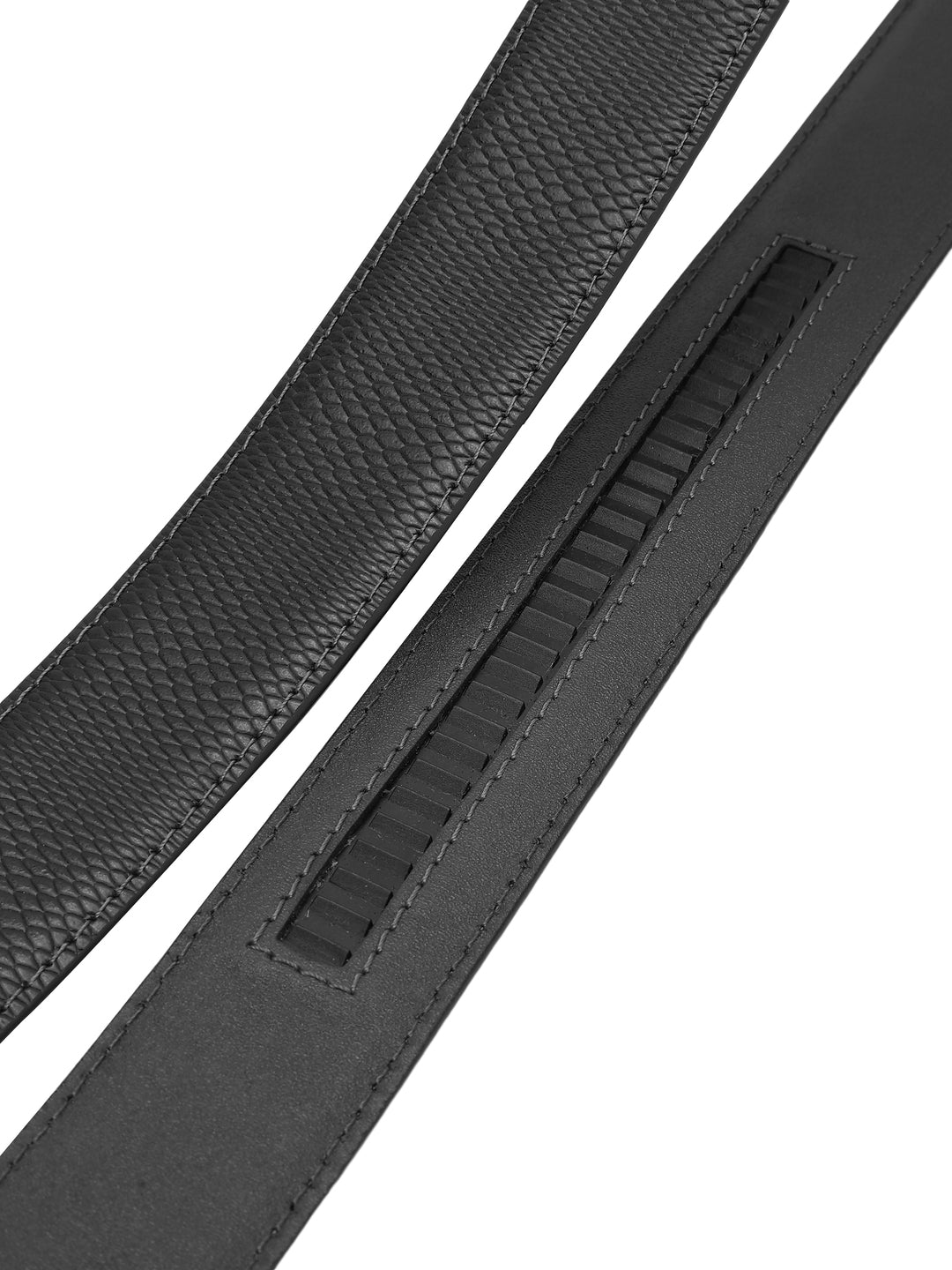 Black Lizard Embossed Leather Auto Lock Belt 