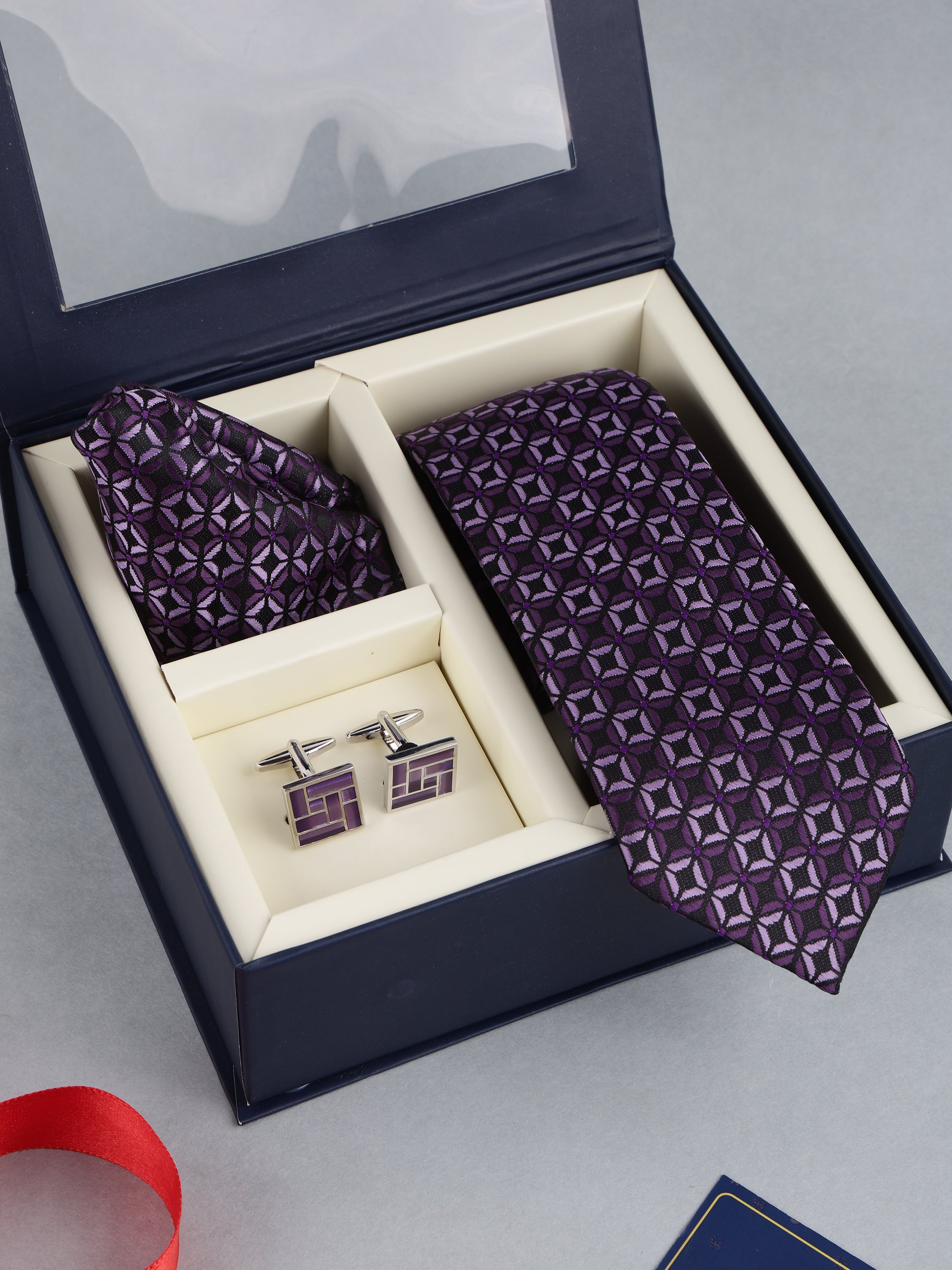 Geometric Star Weave Necktie Gift Set