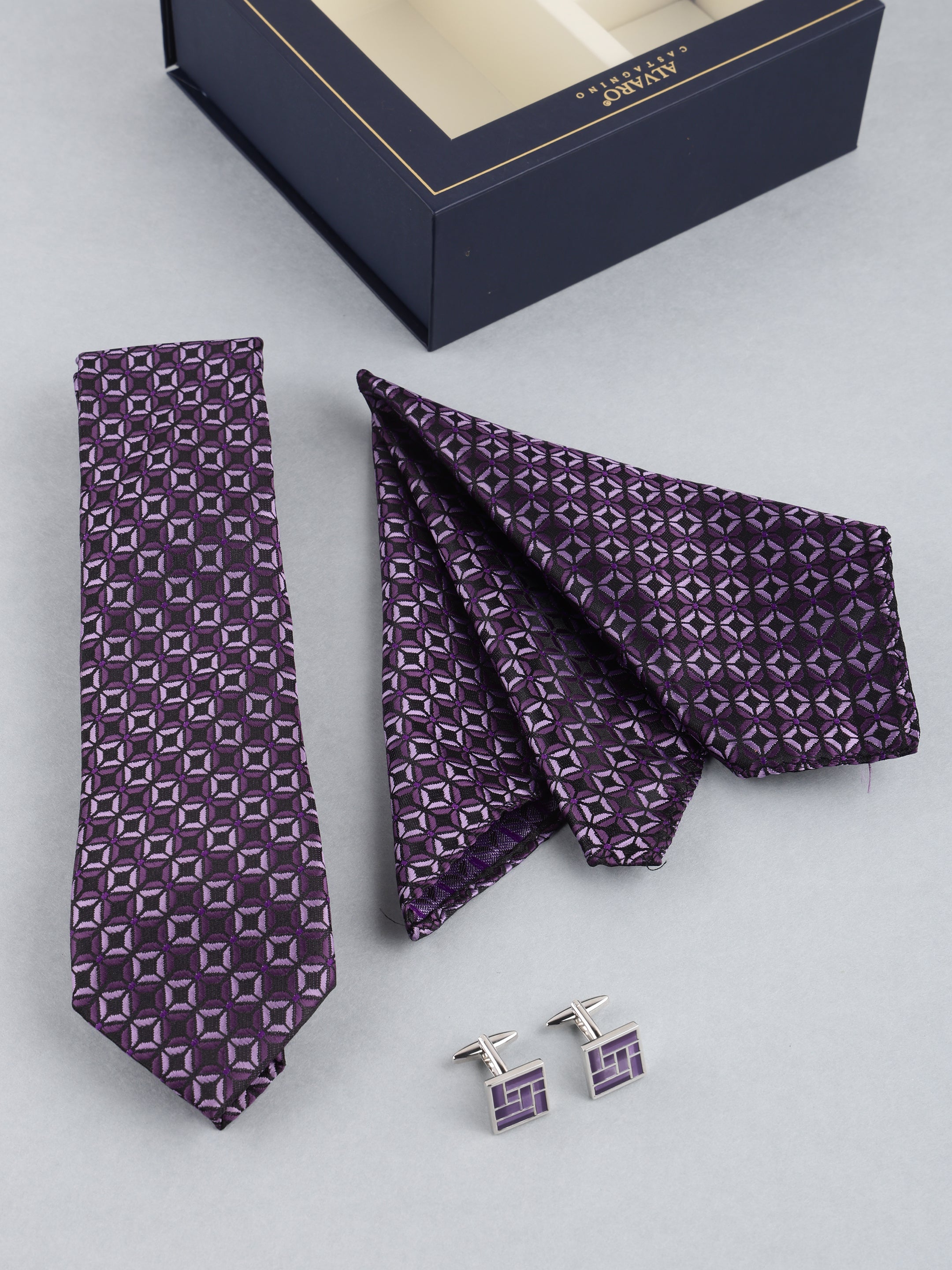 Geometric Star Weave Necktie Gift Set