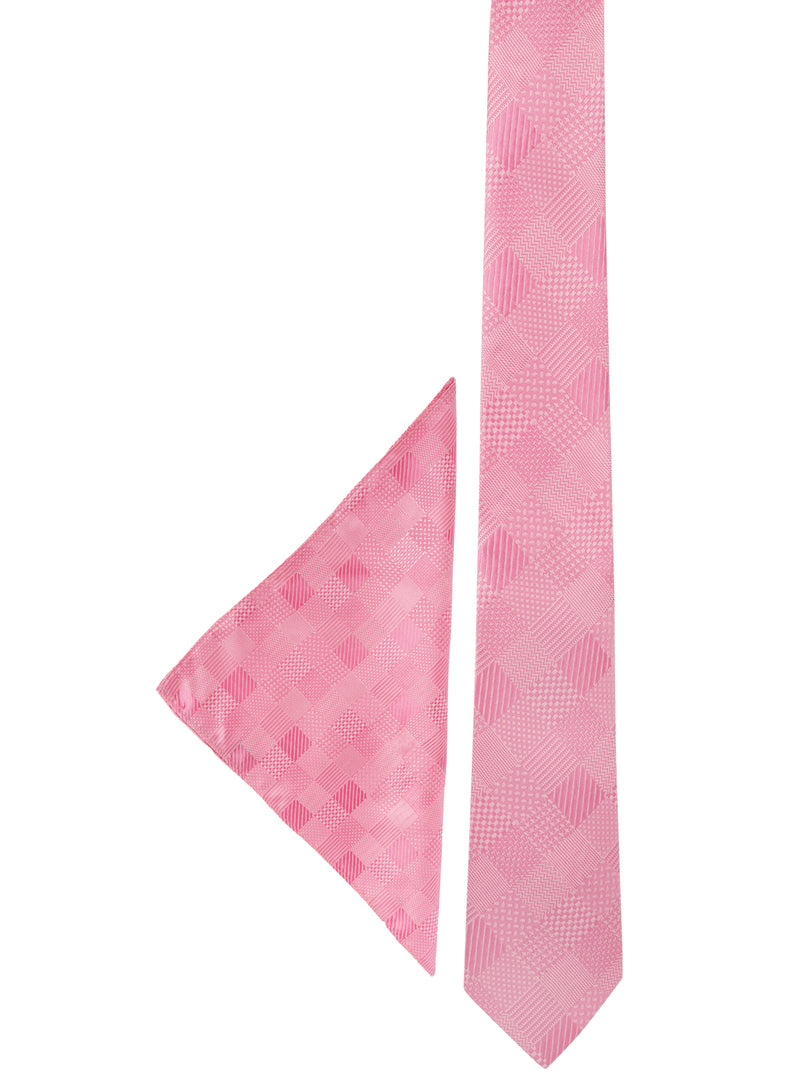 Patchwork Geo-Pattern Necktie Accessory Gift Set