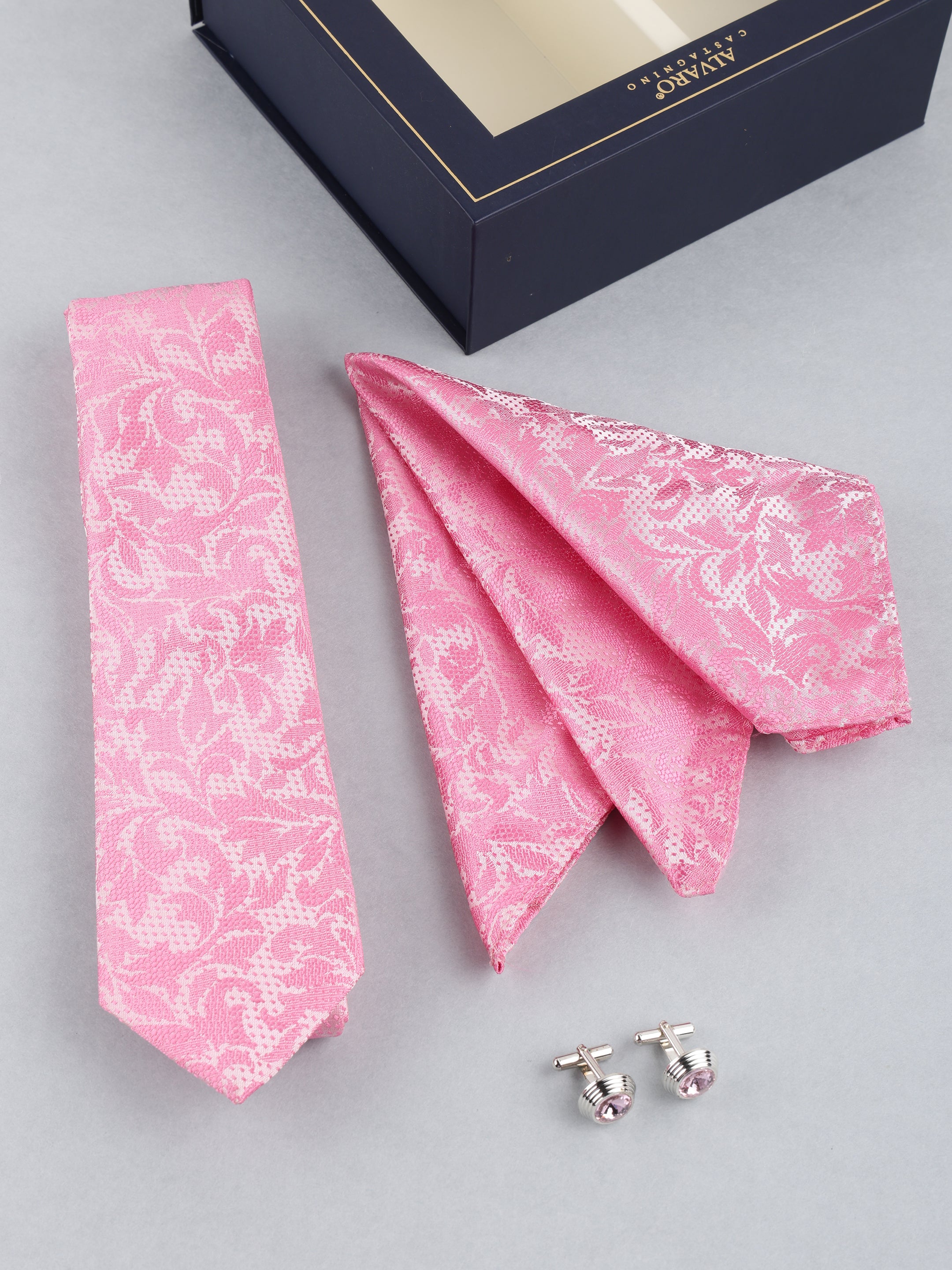 Pink Floral Necktie Gift Set
