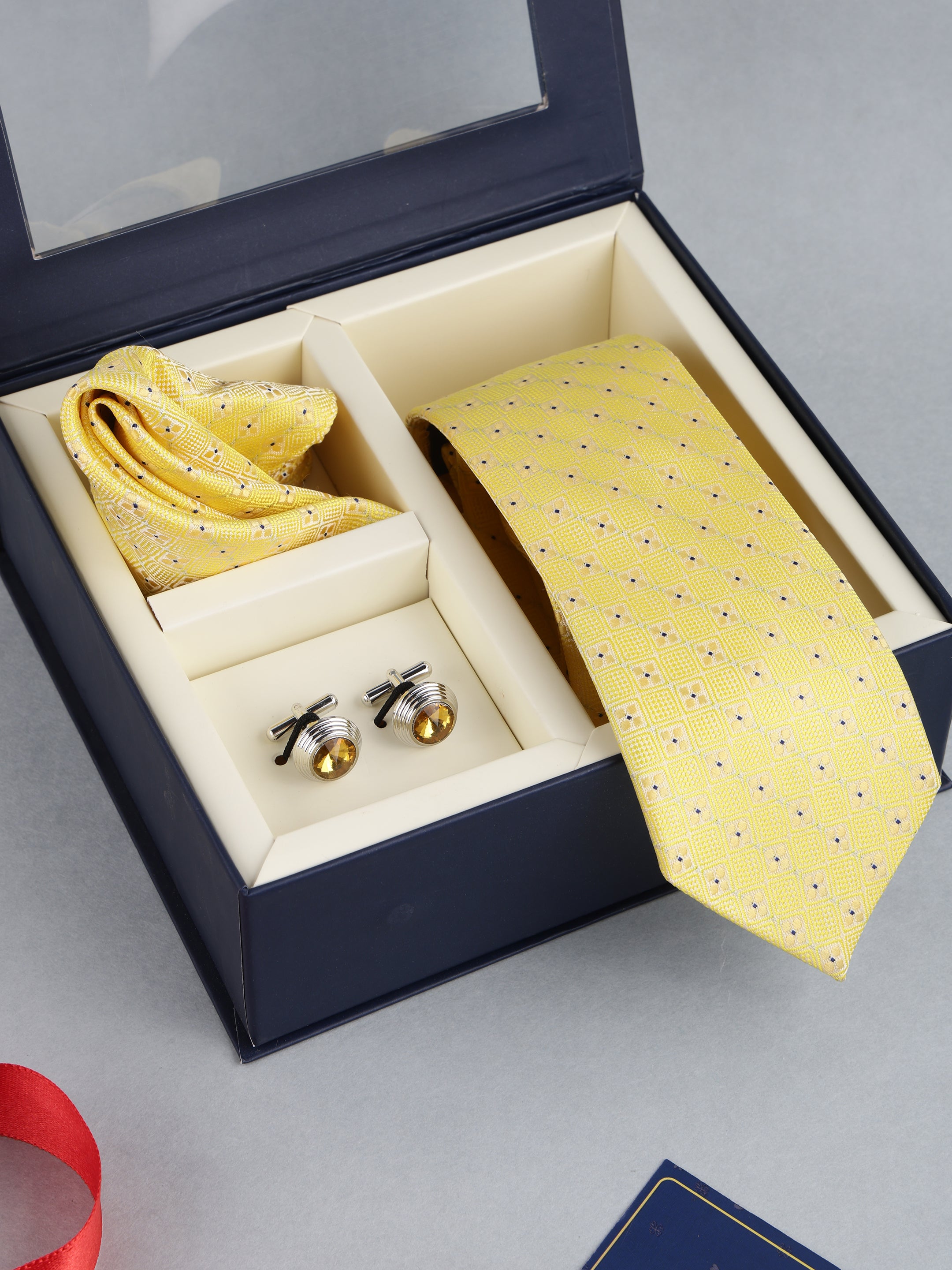 Yellow Diamond Necktie Gift Set