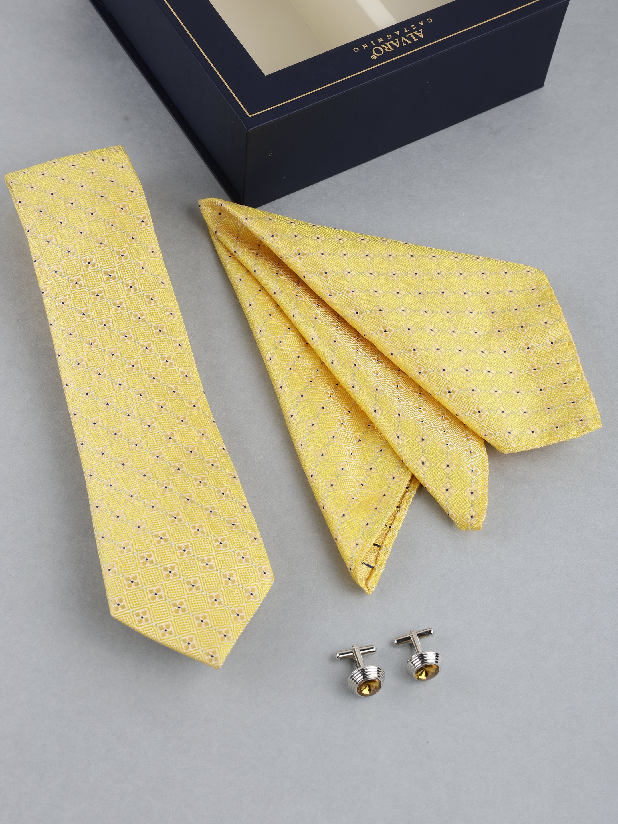 Yellow Diamond Necktie Gift Set